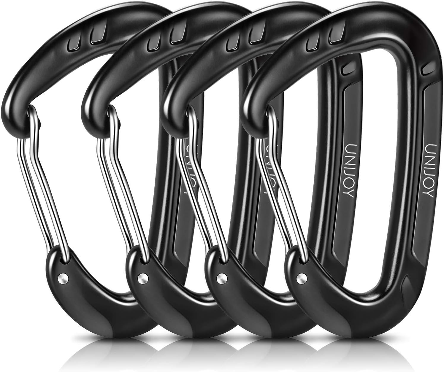 Unijoy Carabiner Clips Heavy Duty: 12KN 18KN Lightweight Wiregate Caribiniers – D-Ring Caribeaner for Camping Hiking