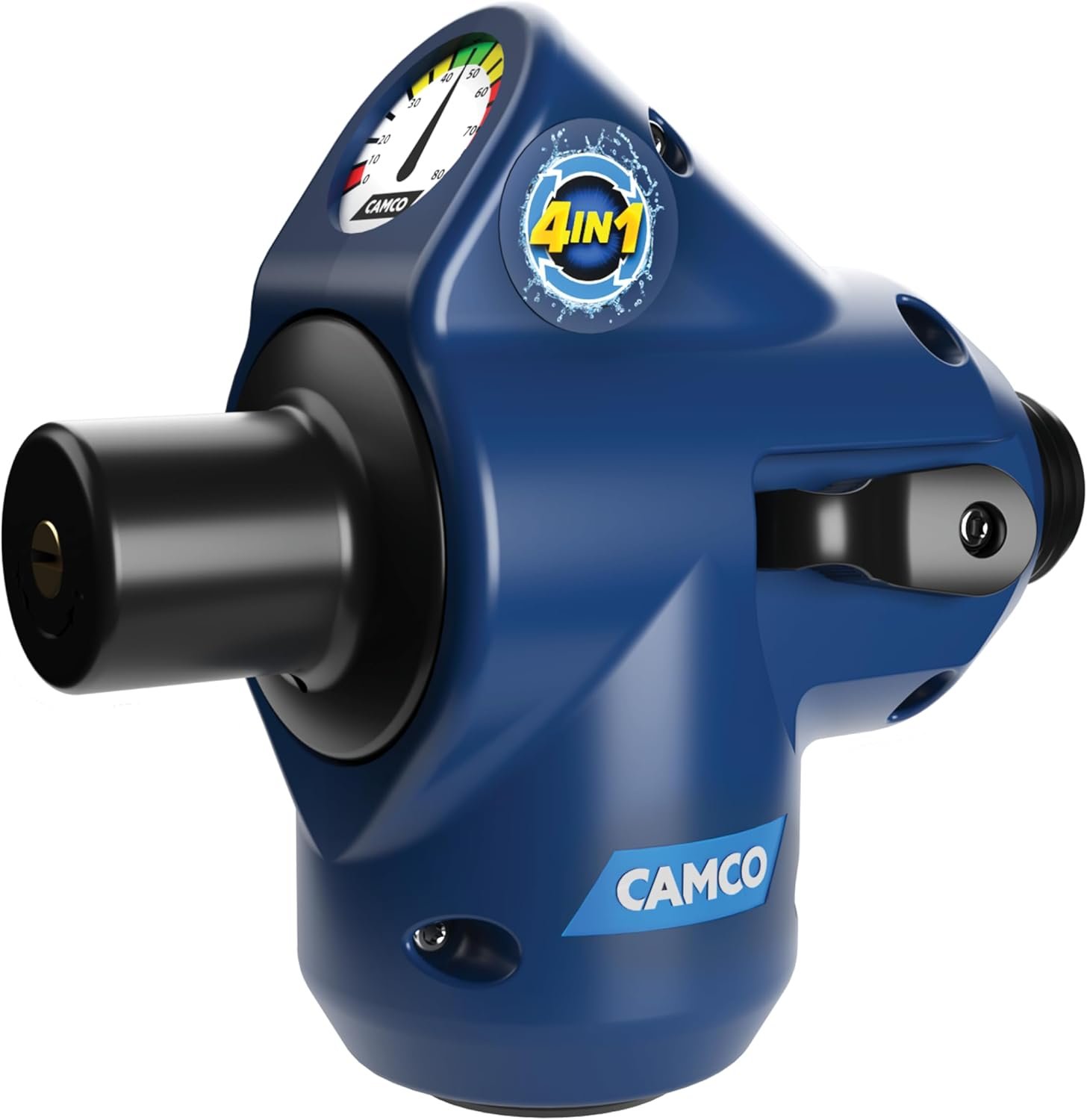 Camco Tastepure 4-in-1 Adjustable RV Water Pressure Regulator – Combines a 90° RV Hose Elbow Design, Pressure Gauge, Adjustable Regulator, & Shut-Off Valve in One RV Accessory (40065)