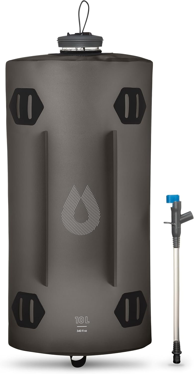 HydraPak Seeker – Collapsible Camping Water Storage (10L) – BPA & PVC Free, Hydration Reservoir Bag, Leak Proof – Mammoth Grey