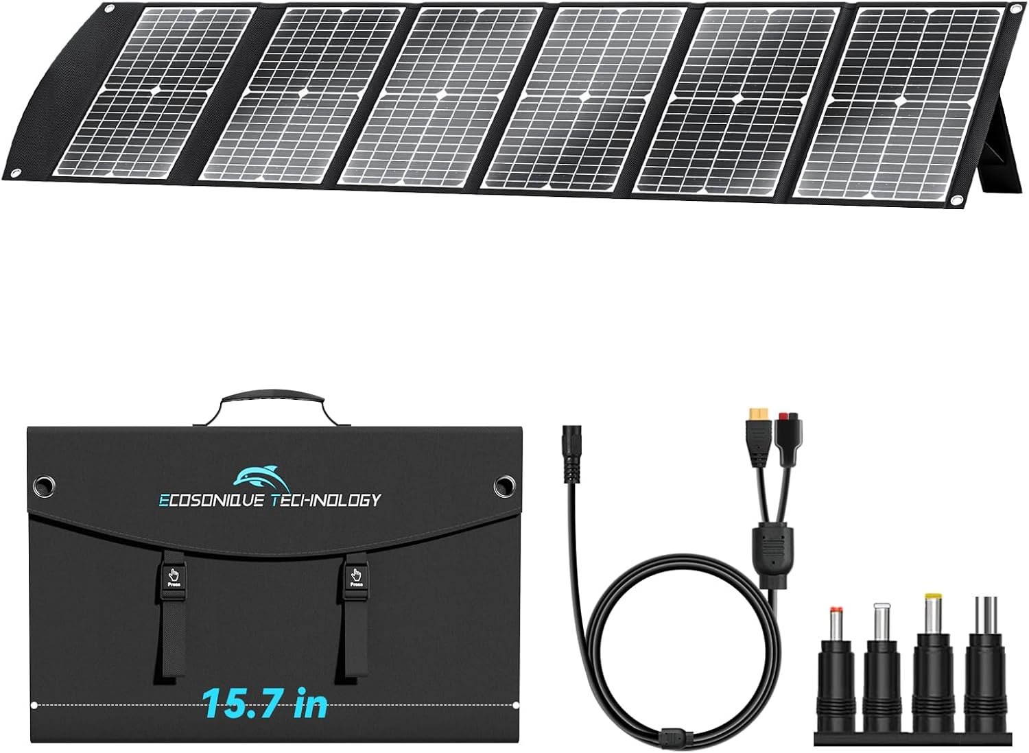 100W Portable Solar Panel CPC Material USB-C PD3.0 & 20V DC XT60 Anderson | Lightweight, Foldable, USB-A/C Fast Charging, 3m DC Cable, IP65 Waterproof for Camping, Power Station, Generator, Cell Phone