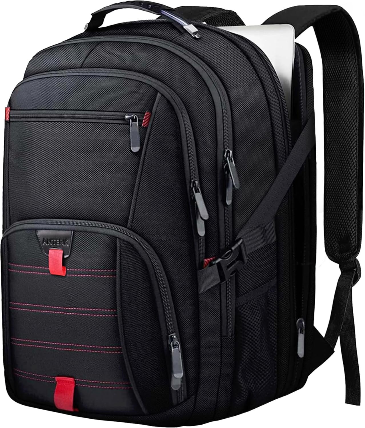 ANTERK Extra Large Travel Laptop Backpack, 17.3 Inch Carry on Backpack for Men Women, Big Anti Theft Water Resistant College Bussiness TSA Airline Approved Work Computer Backpack, Black