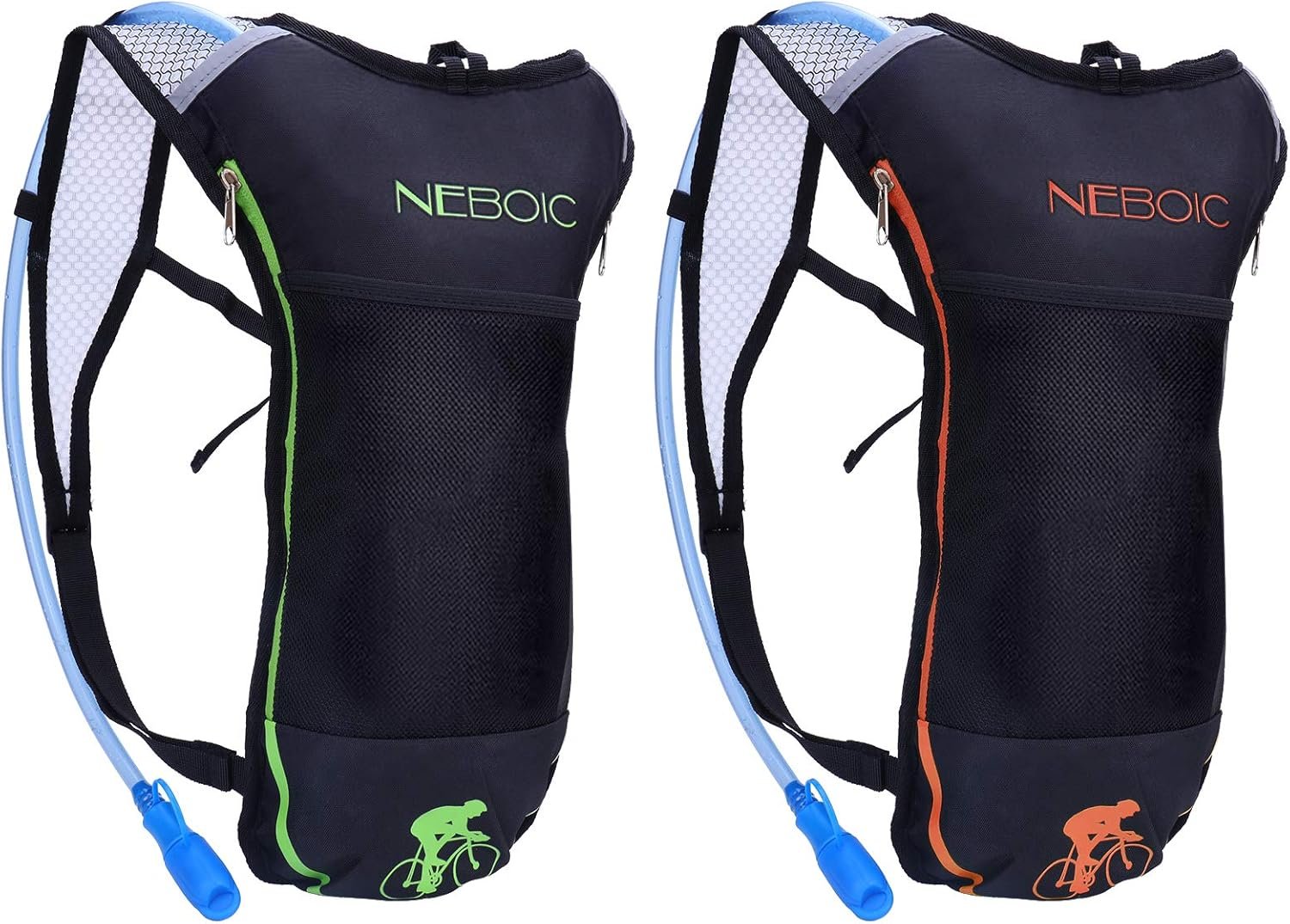 Neboic 2Pack Hydration Backpack Pack with 2L Hydration Bladder – Lightweight Water Backpack Keeps Water Cool up to 4 Hours with Big Storage for Kids Women Men Hiking Cycling Camping Music Festival