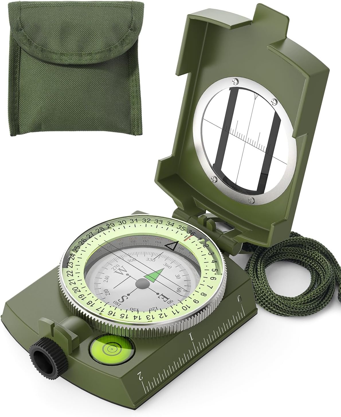 Sportneer Compass: Accurate Durable Lightweight Orienteering Compass with Strap and Carrying Case, Glow in The Dark Waterproof Hiking Essentials for Camping Backpacking, Best Survival Gifts for Kids
