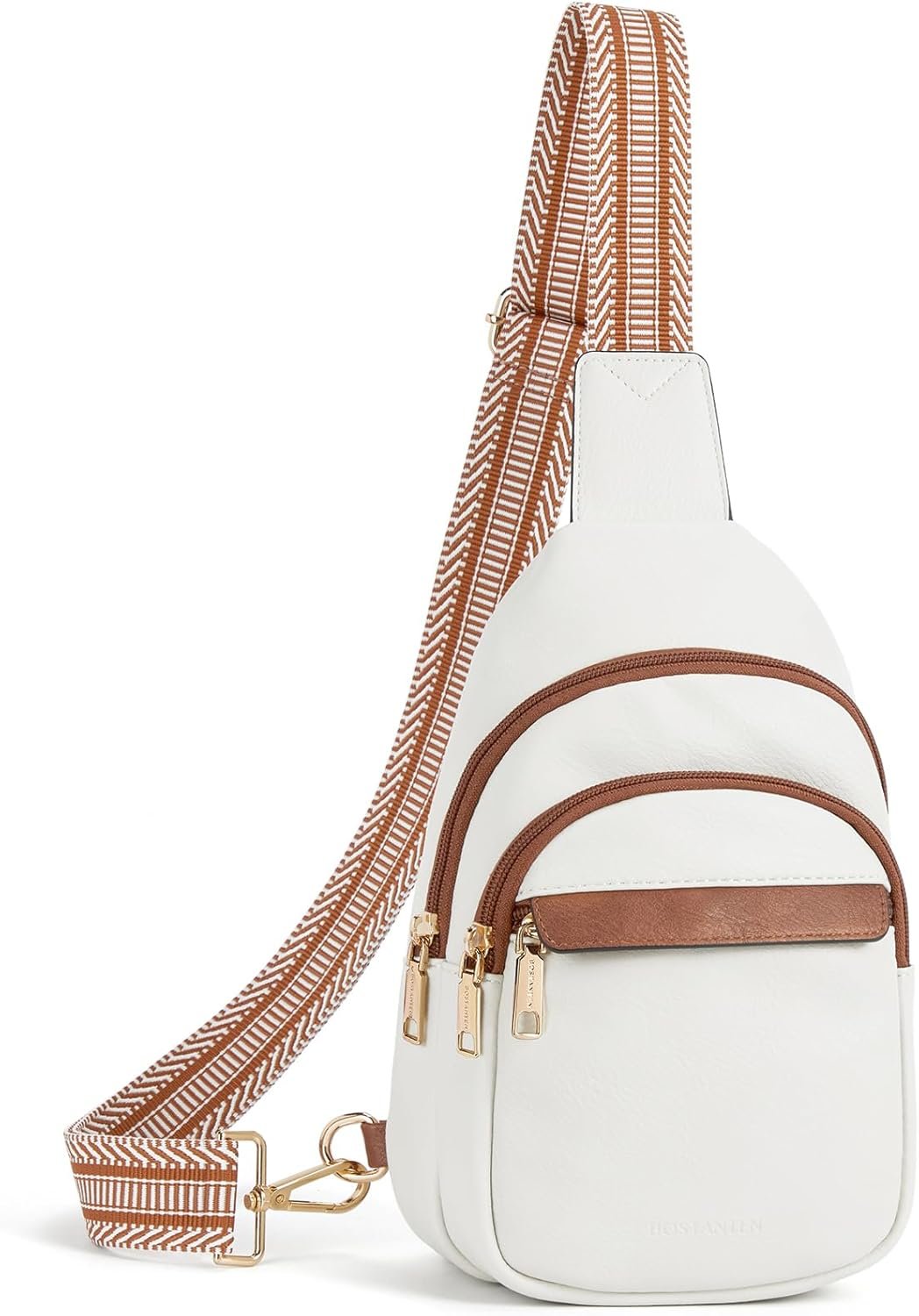 BOSTANTEN Sling Bag for Women Leather Crossbody Bags Fanny Pack Chest Bag for Travel