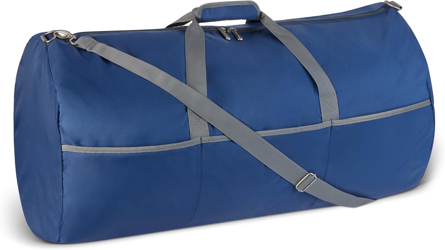 Amazon Essentials Extra Large Foldable Nylon Duffel Bag for Travel/Storage with Zippered Pockets, 32.4″, 150L, 50-LBS Capacity, Navy Blue (Previously Amazon Basics)