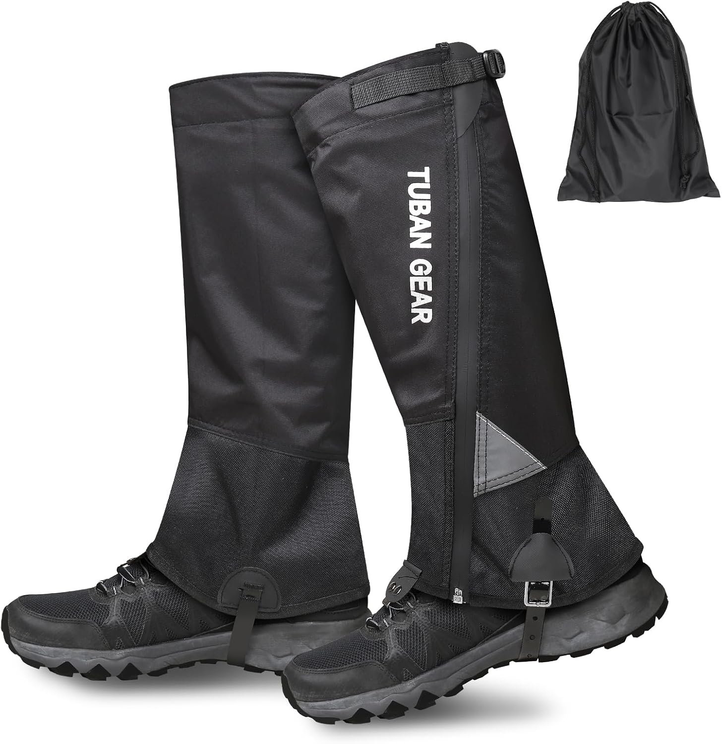 Outdoor Hiking Gaiters with Inclined-Opening Water-Release Zipper, Gaiters for Hiking, Lightweight Leg Shoe Gaiters for Men Women