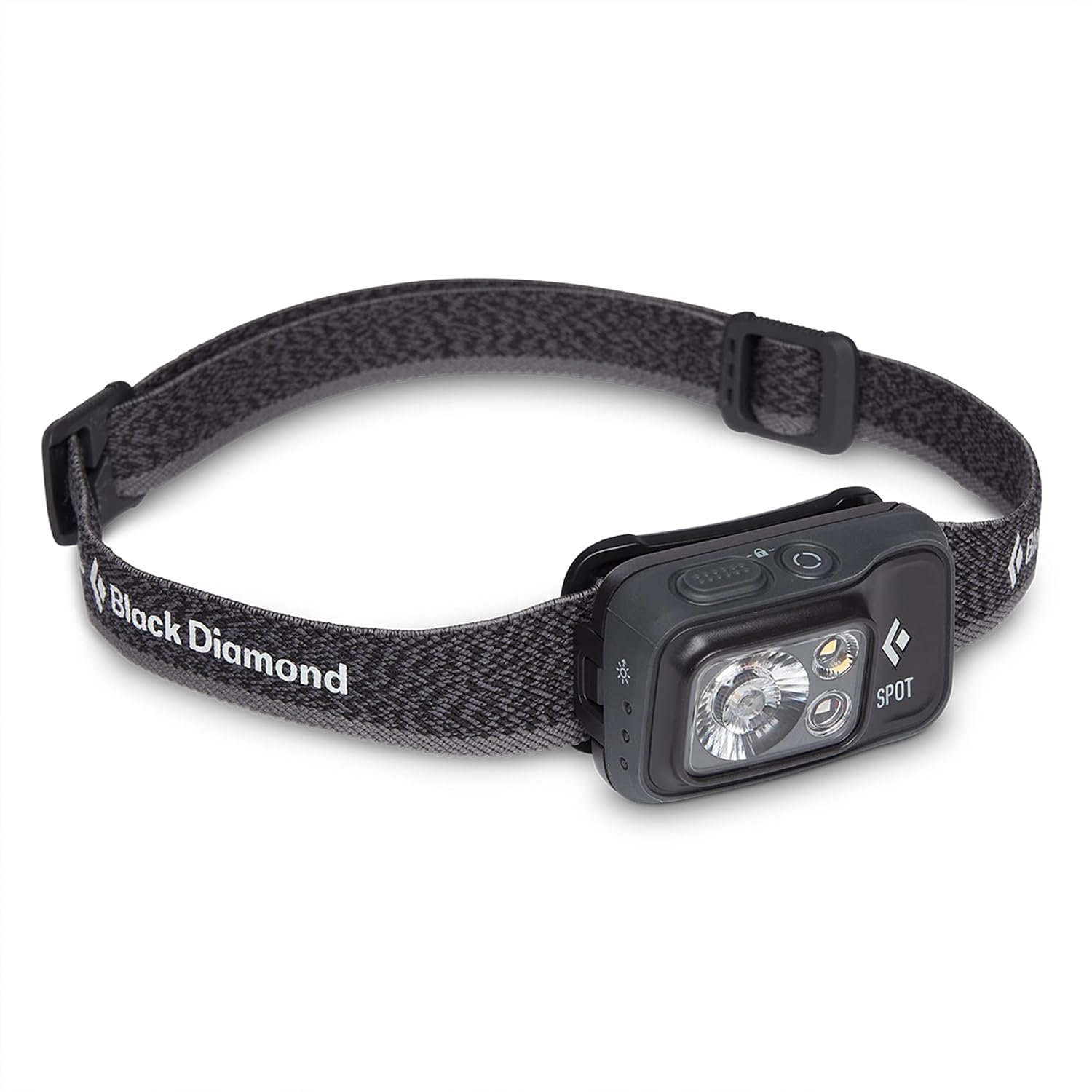 BLACK DIAMOND Spot 400 Headlamp, AAA Powered, Dimmable, Bright, Graphite | 400 lumens, red night vision, Brightness Memory, PowerTap, battery meter tracks runtime, dual-fuel compatibility
