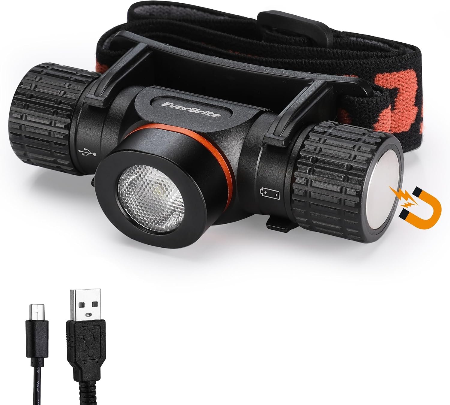 EverBrite Rechargeable Headlamp, 1000 Lumen LED Rechargeable Headlight with 5 Light Modes, Magnetic Base and Adjustable Headstrap, Perfect for Camping, Hiking, Caving, Fishing