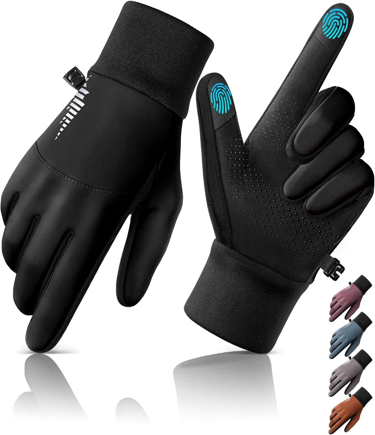 rivmount Water-Resistant Winter Gloves with Touch Screen/Windproof/Warm, Thermal Gloves Suit for Women Men Cold Weather Running, Cycling, Hiking, Bike, Ski, Snow, Driving, Work, Outdoor