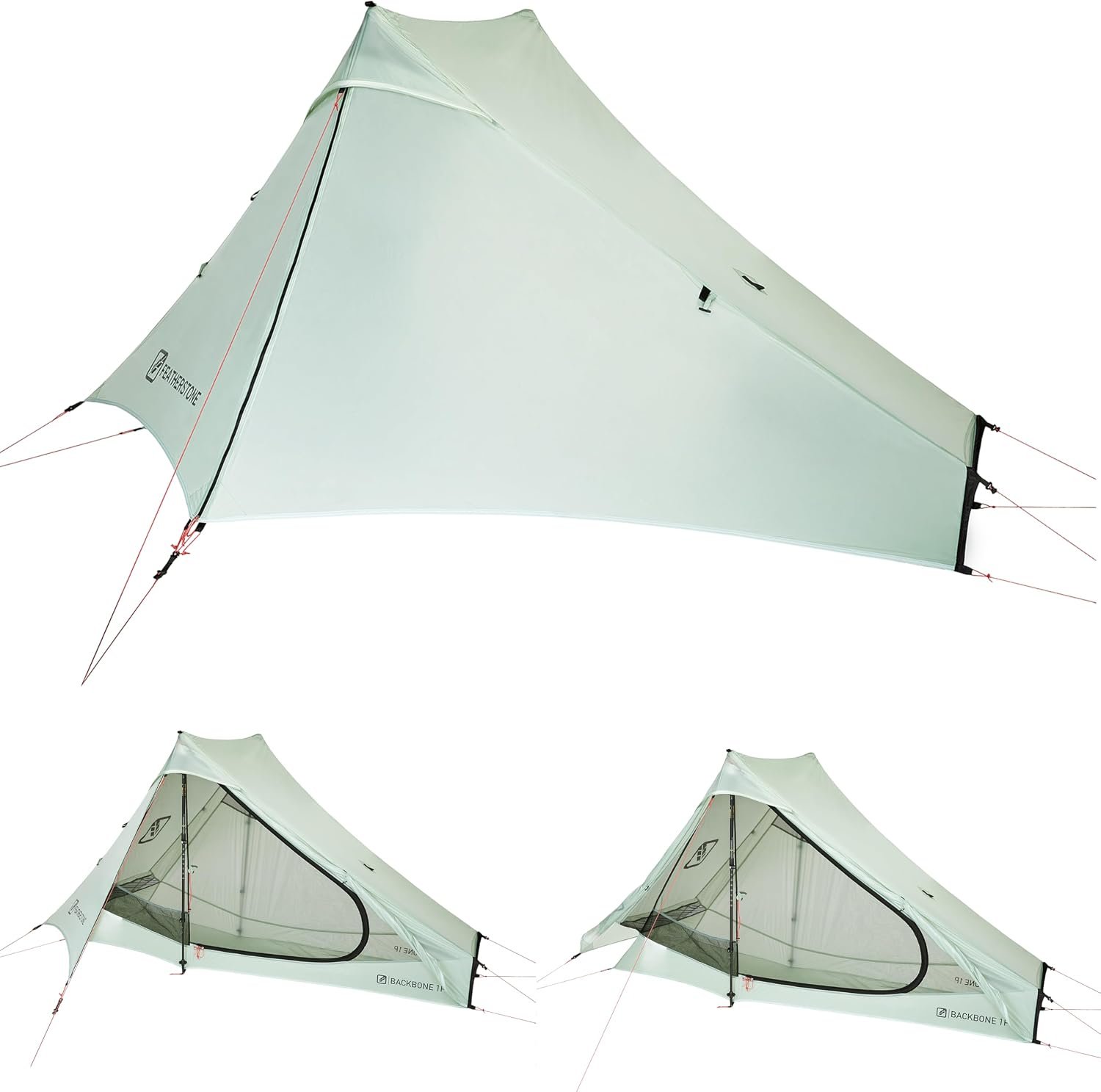 Featherstone Backbone Ultralight Tent for Backpacking, Camping, Thru Hiking – Trekking Pole Backpacking Tent – Waterproof, Single-wall, Durable Shelter – Compact, Light, & Easy to Carry
