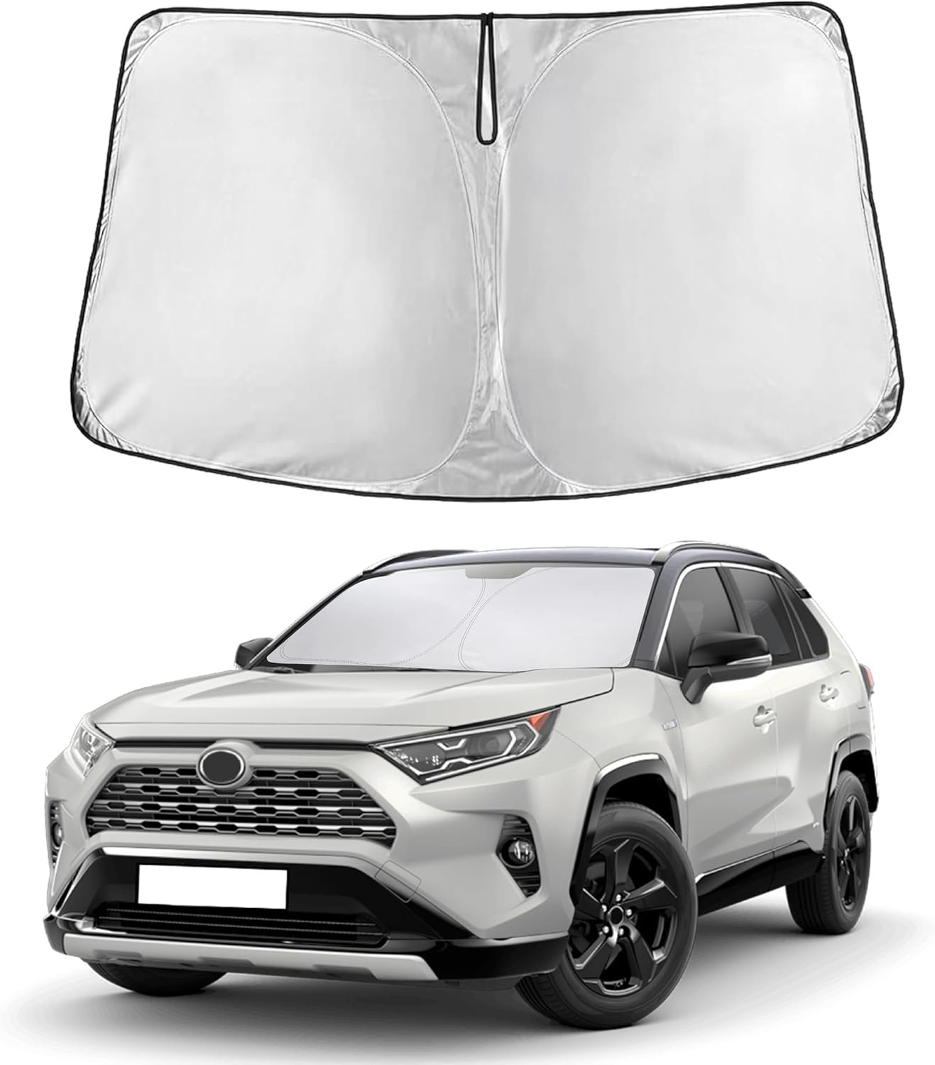 EcoNour Windshield Sunshade Compatible for Toyota RAV4 2019-2024 2025,2026 LE, XLE, Premium, XSE, Limited, SE, TRD Off-Road, Sun Visor for Front Window Sun Shade Cover, UV Protector, Car Accessories