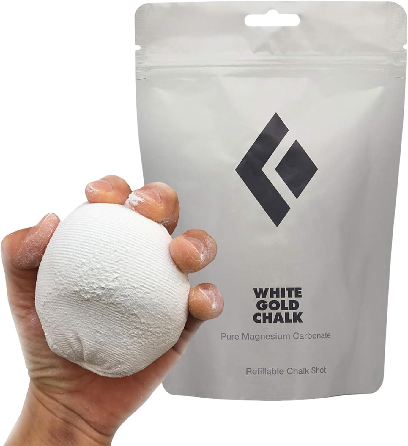 BLACK DIAMOND White Gold Chalk | 100% Magnesium Carbonate | Superior Grip & Moisture Absorption for Rock Climbing & Training | Loose or Refillable Variations