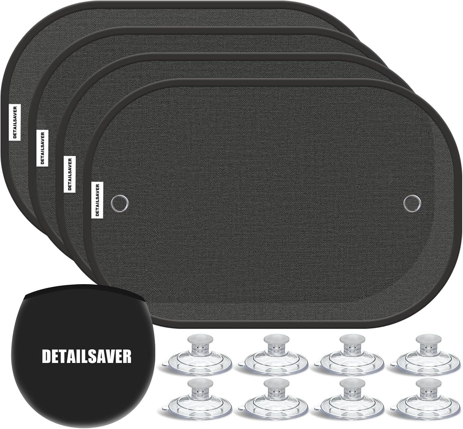 [2026 Upgraded] Car Shades for Side Windows 19″x12″(4 Pack),Sun Shade for Window with 8 Suction Cups,Car Window Shades Can Blocks 99.98% UVR,Window Shade for Baby
