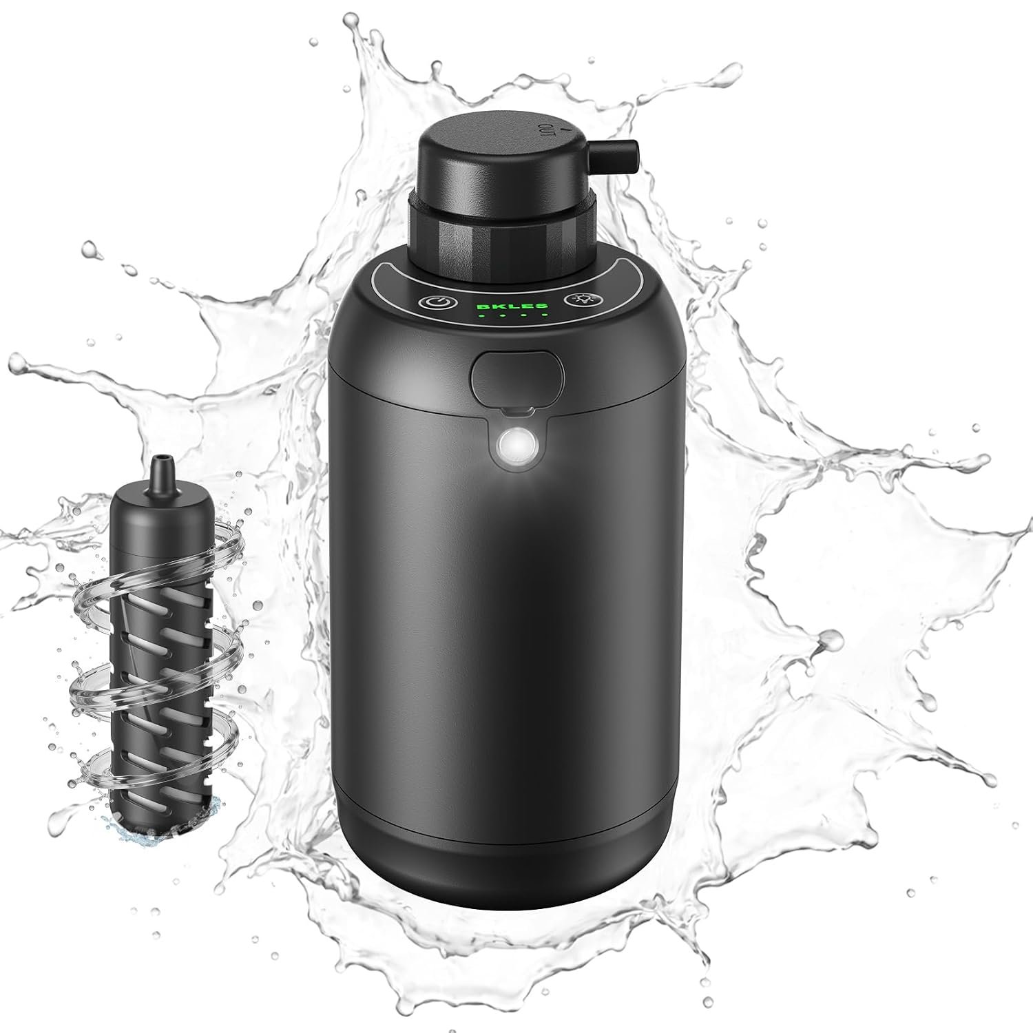 Electric Portable Water Filter for Camping, Hiking, Backpacking, Travel & Emergency Preparedness – Water Purifier for Outdoor Survival Gear – 6-Stage Filtration System with LED Light