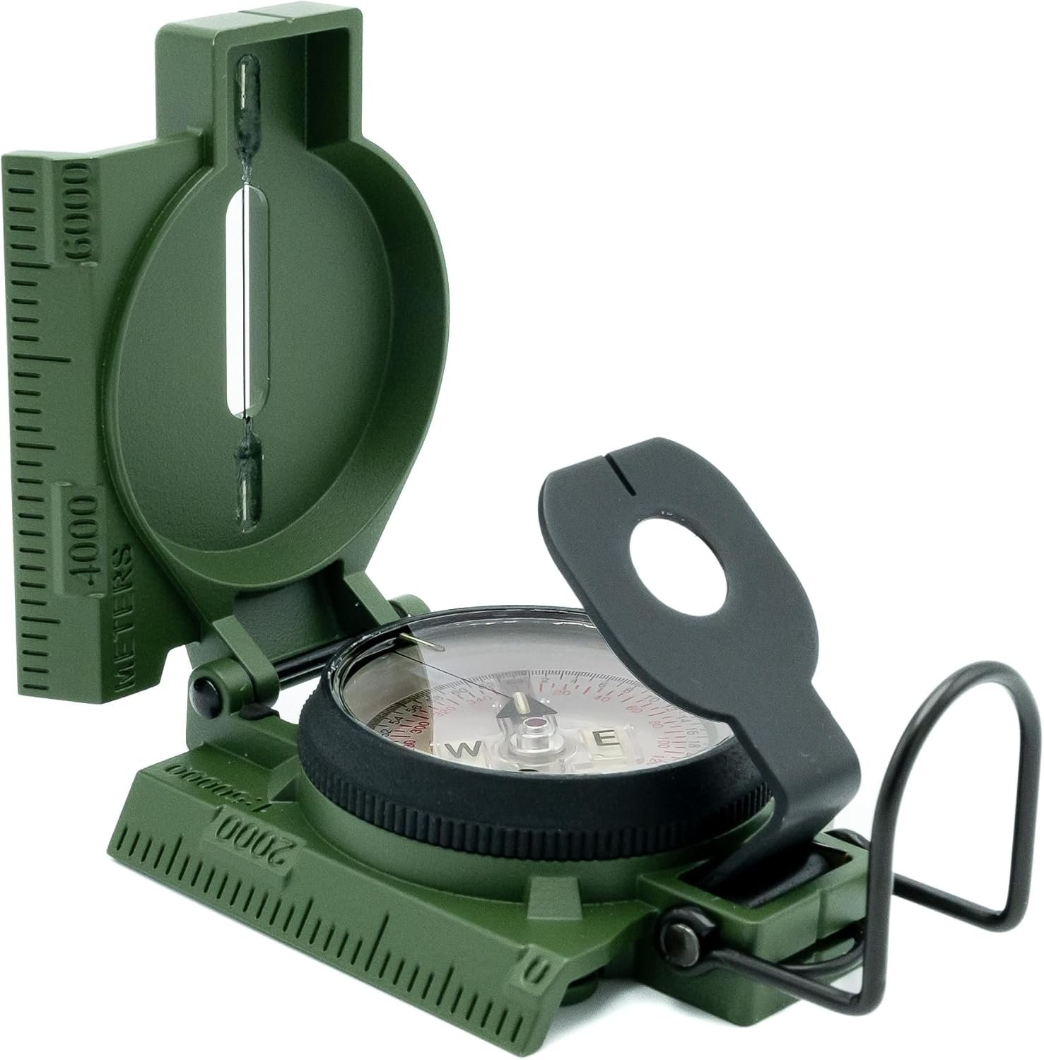 Brunton H-3 Military Lensatic Compass, Tritium Illuminated, Aluminum, 5.7 inch Open Length