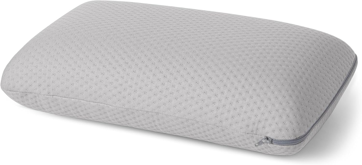 Amazon Basics Camping Pillow, Memory Foam Travel Pillow with Washable Cover