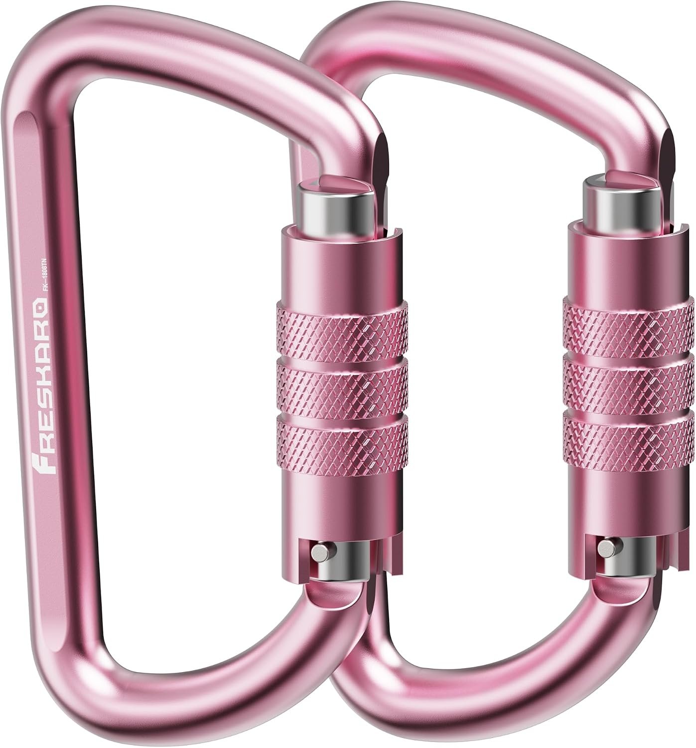 FresKaro 3inch 12kN-2698lbs Auto Locking Carabiner Clips, Solid D Shape, Heavy Duty 7075 Aluminum, Lightweight 1.09oz, Rust Proof, for Hammock, Hiking, Dog Leash, Keychain etc., Multi-Colors