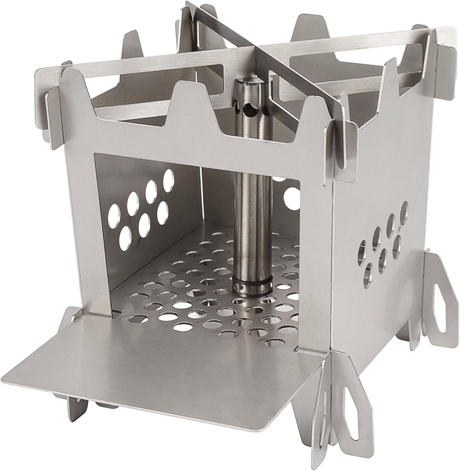 Wood Burning Camping Rocket Stove, Portable Backpacking Stainless Steel Wood Stove Camping Gear Accessories for Emergency Survival Outdoor Hiking Travel Picnic BBQ