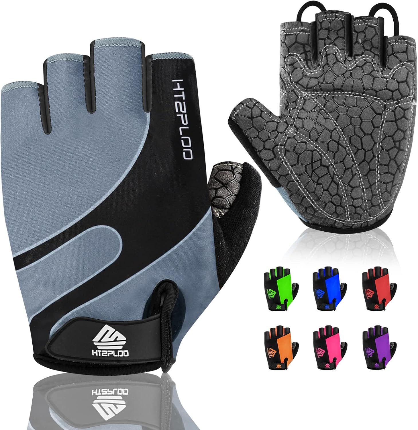 Bike Gloves for Men Women with Anti-Slip Shock-Absorbing Pad, Light Weight Half-Finger Cycling Gloves
