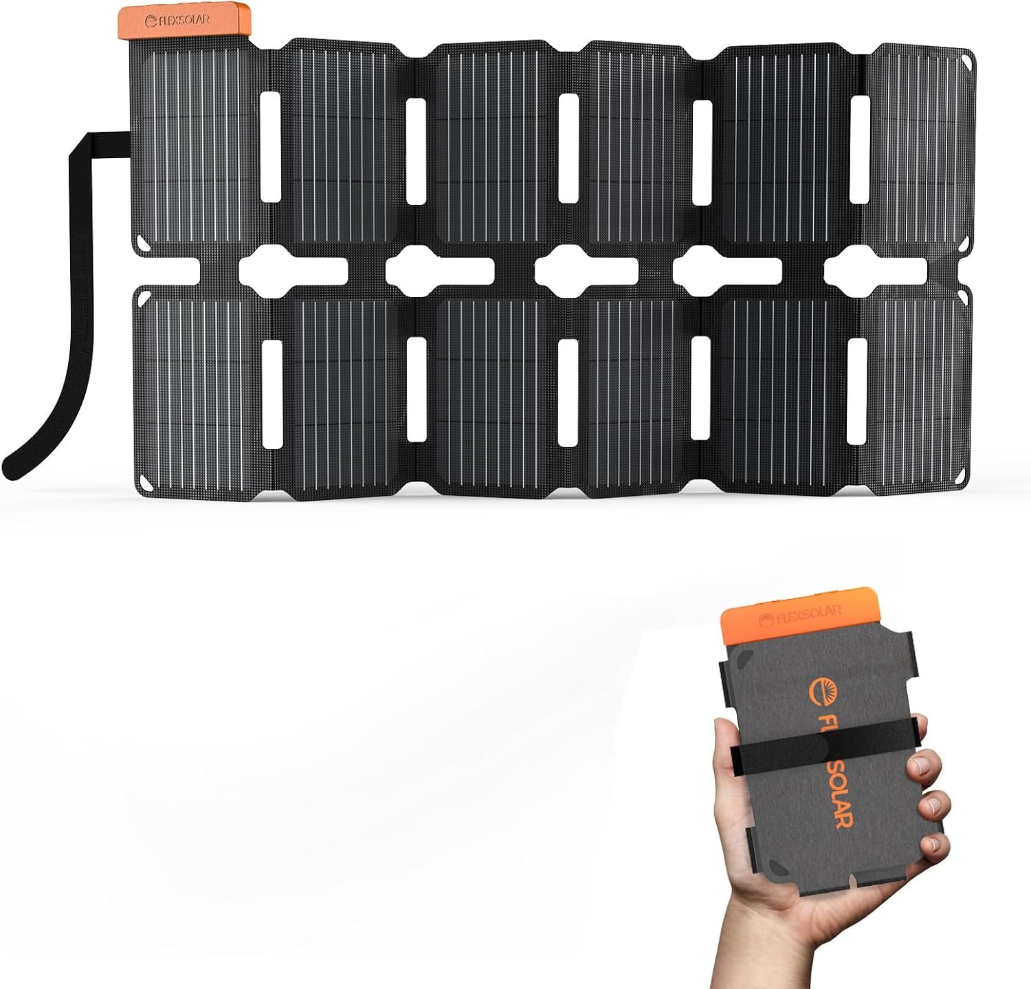 FlexSolar 36W Ultra-Portable Solar Panel Charger with Quick Charge, USB-A & USB-C & DC Ports, Ultra-Lightweight for Outdoor Emergency Power, Backpacking, Hiking, and Camping