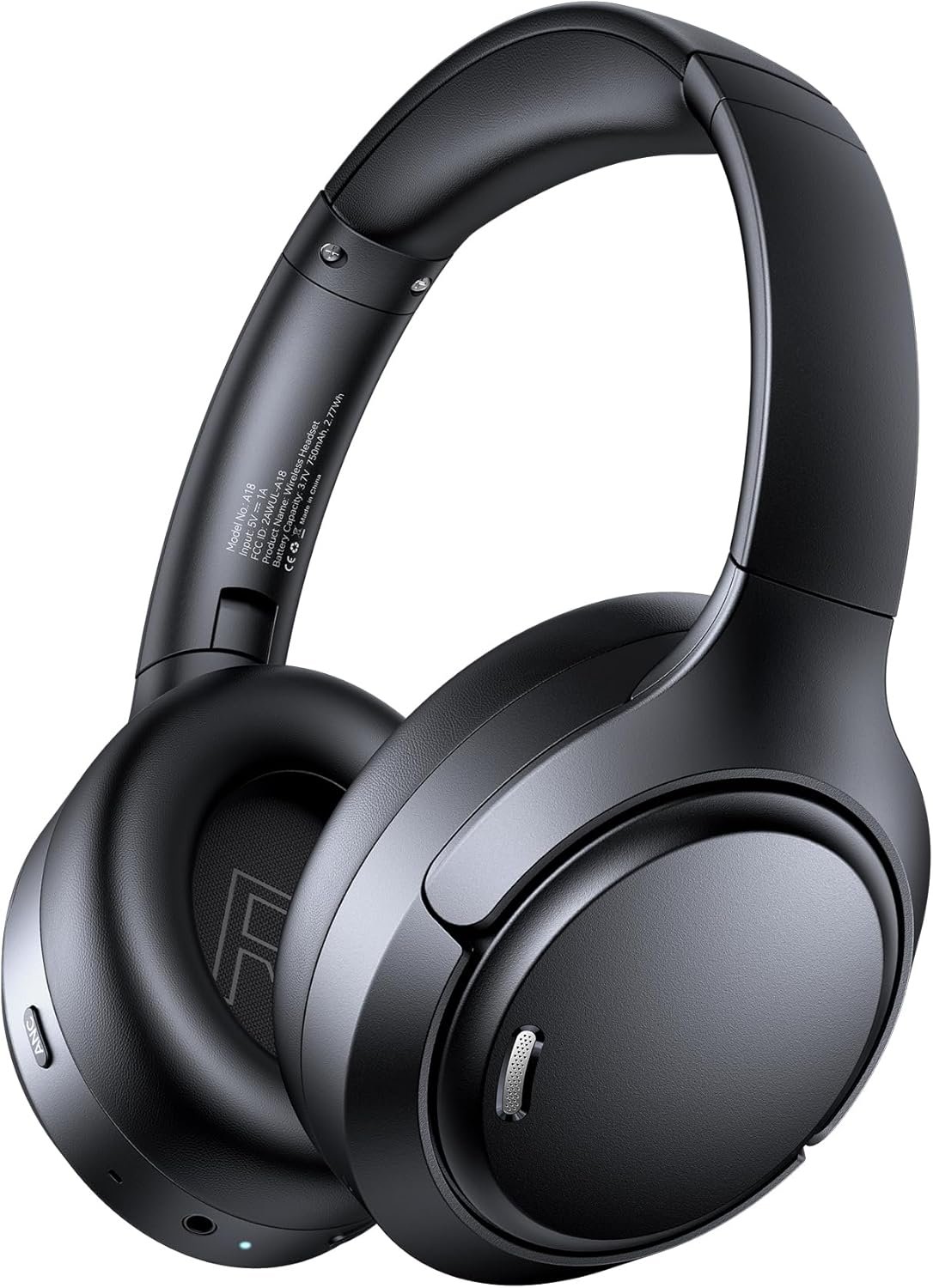 Hybrid Active Noise Cancelling Bluetooth 6.0 Headphones 120H Long Playtime, 6 ENC Mic, Over Ear Headphones Wireless, Hi-Res Audio, Memory Foam Earcup, Transparency Mode ANC Headphone for Travel Office