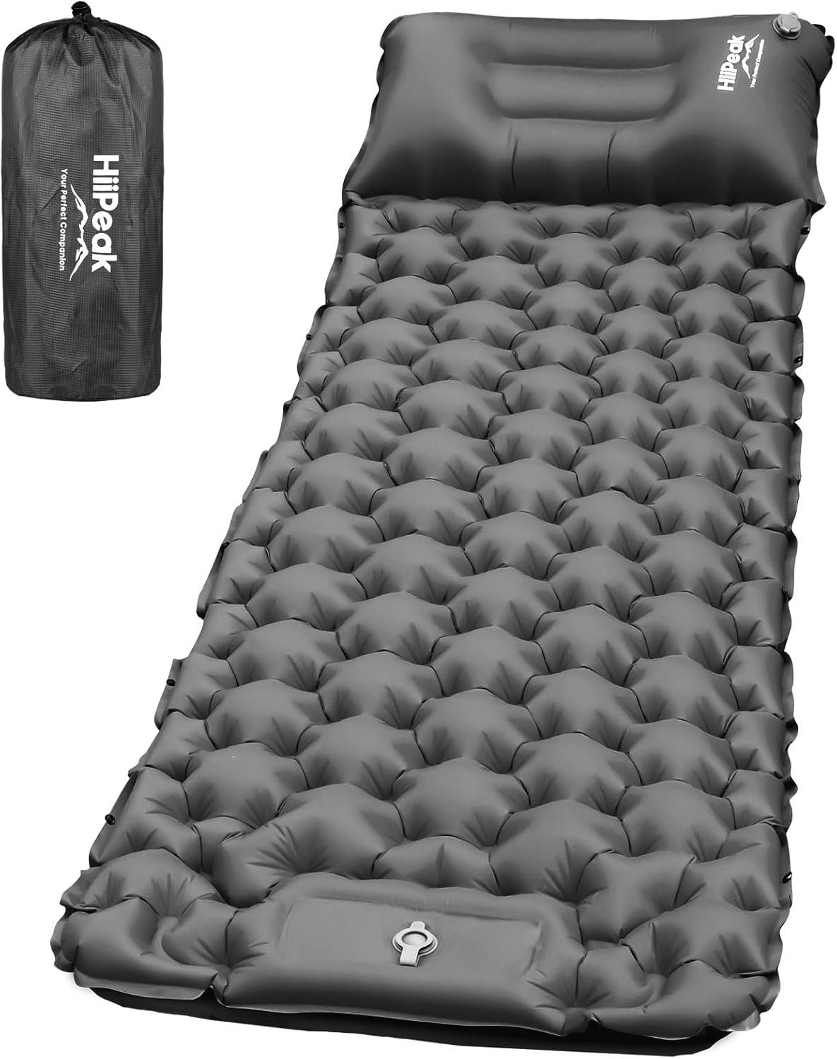 HiiPeak Sleeping Pad for Camping- Ultralight Inflatable Sleeping Mat with Built-in Foot Pump & Pillow, Upgraded Compact Camping Air Mattress for Camping, Backpacking, Hiking