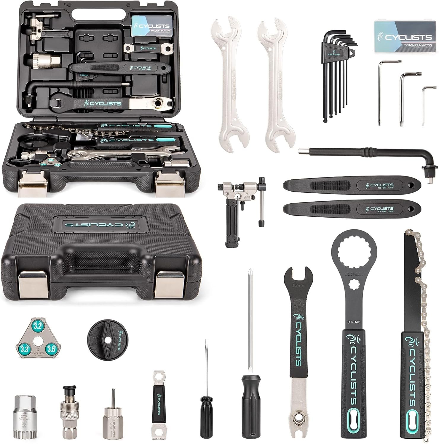 Bike Tool Kit with Storage Case – 22 PCS Bicycle Repair Tool Set Portable Tools Box – Bike Maintenance Tools for Road Bikes and Mountain Bikes