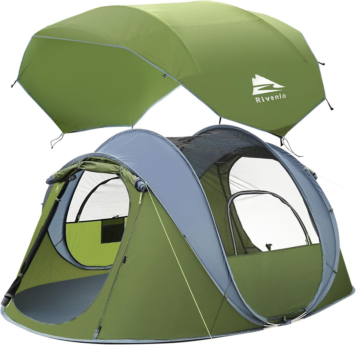 4/6 Person Easy Pop Up Tent,Camping Tent with Skylight and Rainfly,Waterproof,Quick Setup-Instant Tents for Camping Outdoor