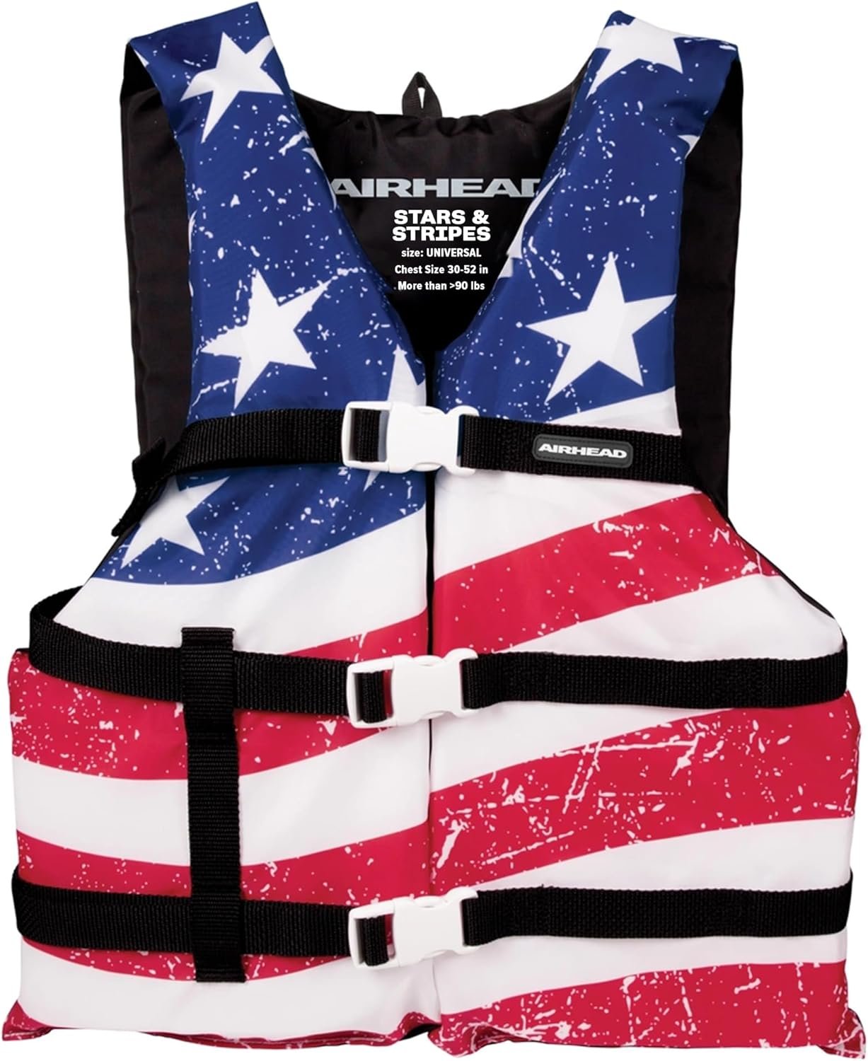 Sportstuff Stars & Stripes Life Jacket for Adults & Kids – USCG Approved Life Vest for Men, Women, Youth & Child, Open-Side Watersports Vest for Boating, Tubing & Swimming