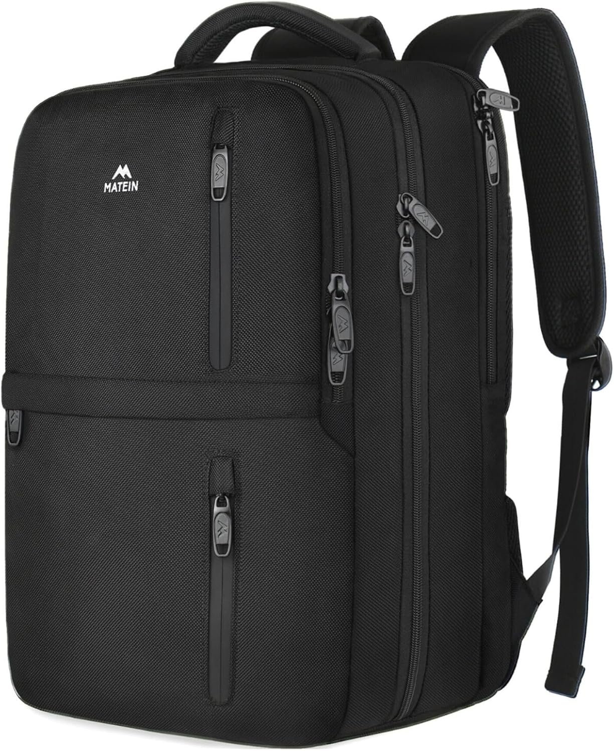 MATEIN Carry on Backpack, 40L Flight Approved Large Travel Laptop Backpack, 17 Inch Water Resistant Luggage Computer Daypack College Weekender Overnight Bag for Men & Women, Black