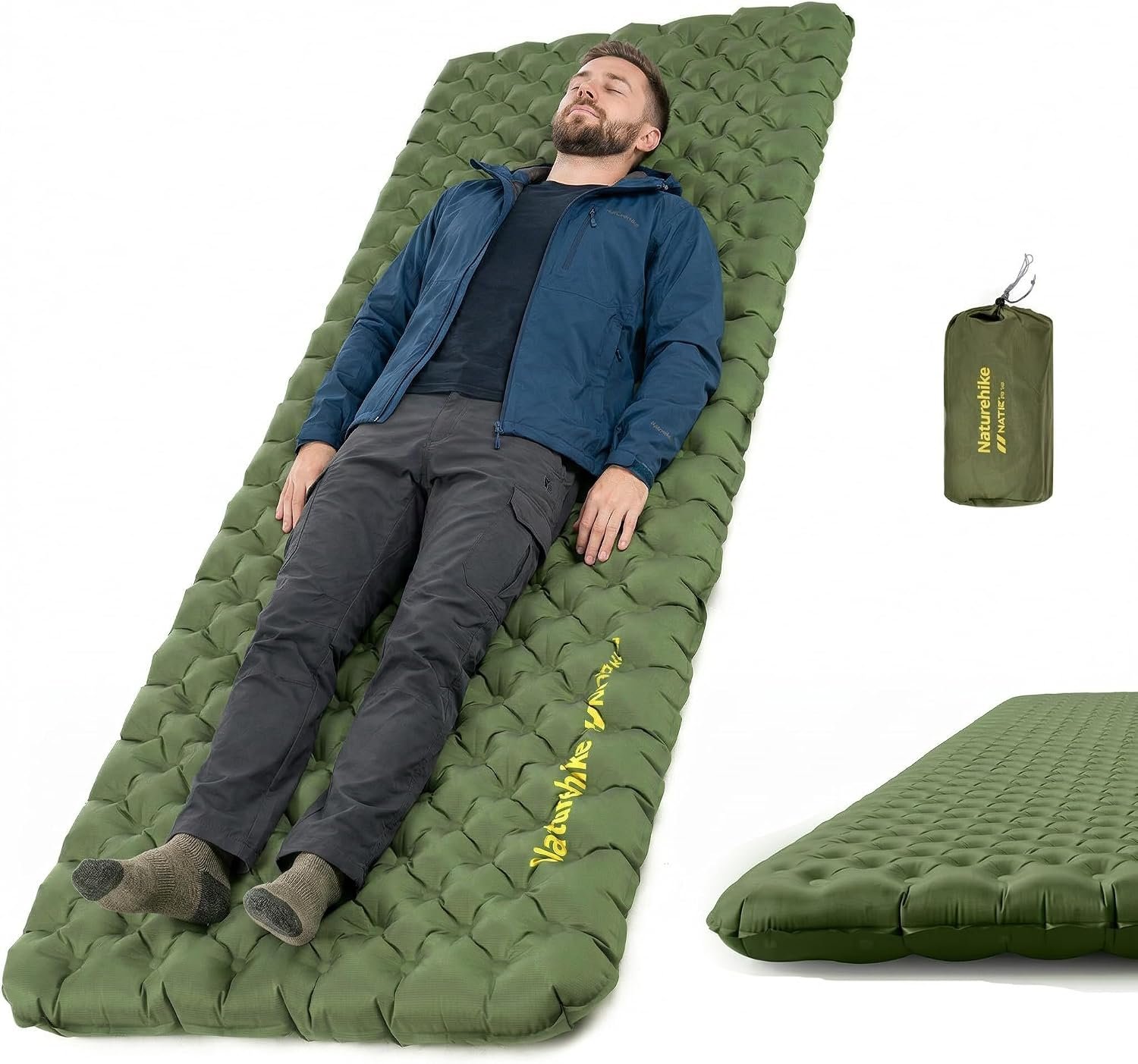 Naturehike 27oz Ultralight Sleeping Pad, Insulated Inflatable Sleeping Pad 4.6R, Lightweight Sleeping Mat for Camping, Hiking, Backpacking, with Air Pump Sack