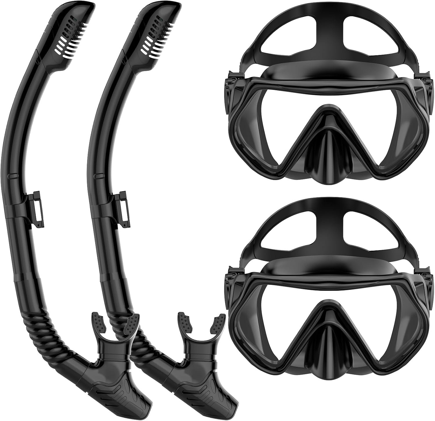 Snorkeling Gear for Adults, Dry-Top Snorkel Set Scuba Diving mask, Snorkel Mask, Panoramic Anti-Leak Anti-Fog Tempered Glass Lens, Swimming Training Snorkeling Packages