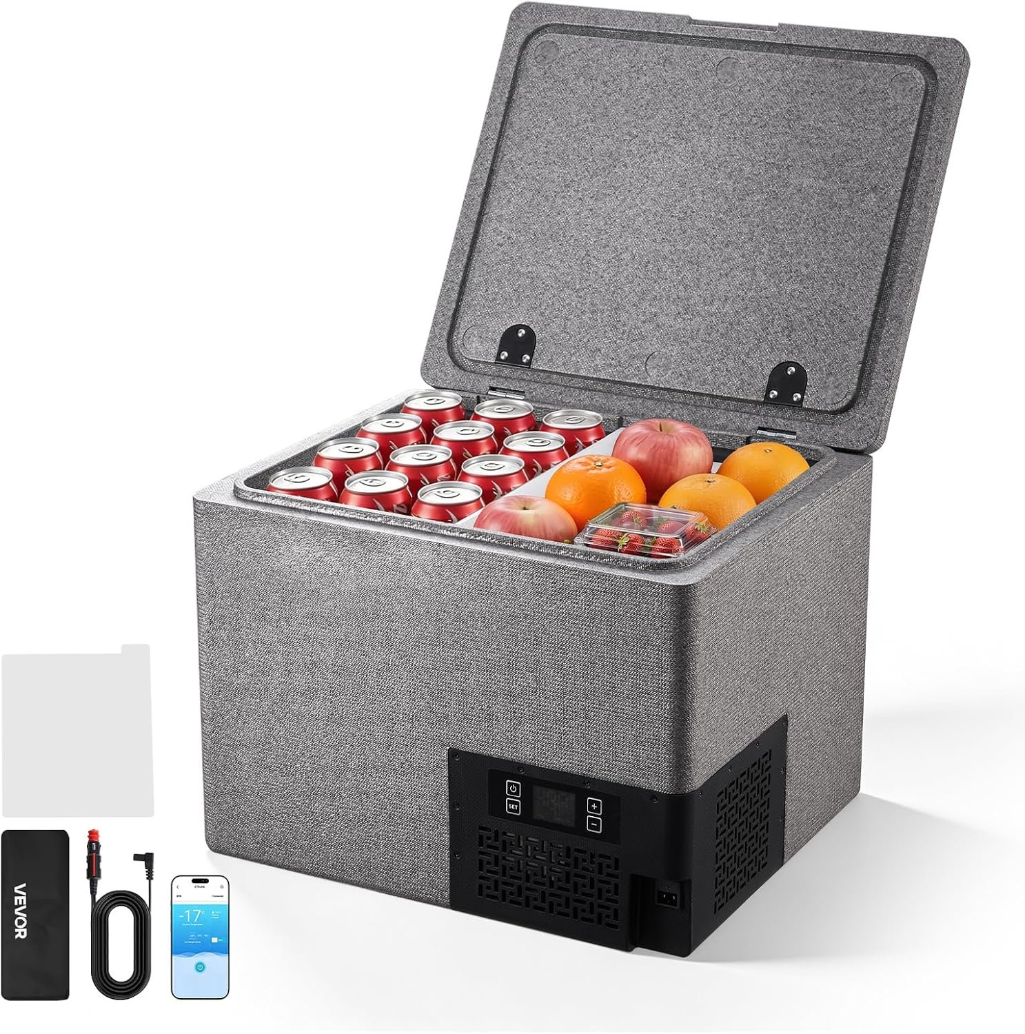 VEVOR 12 Volt Refrigerator, 42.3 QT/ 40L Car Fridge, Portable Ultra-Light EPP Freezer, APP Control Electric Compressor, 12V/24V DC, 14℉ to 50℉, for Truck Van RV SUV Boat Travel Camping ASIN B0GZB65DNP