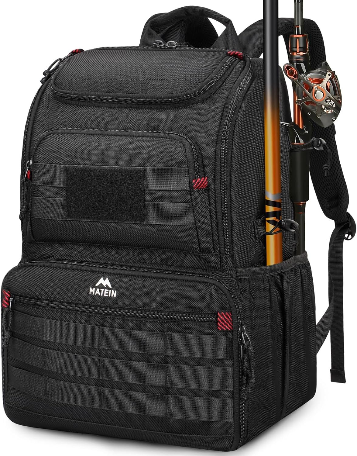 MATEIN Fishing Backpack Tackle Box, Water Resistant Tackle Backpack with Cooler & Rod Holders, Fishing Gifts for Men