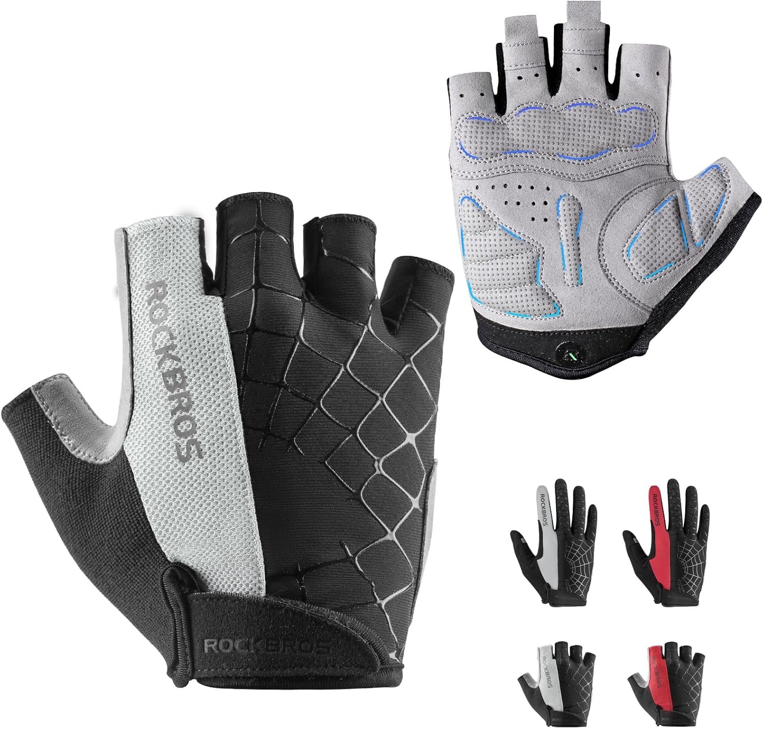 ROCKBROS Cycling Gloves for Men Women Mountain Bike Gloves SBR Pad Anti-Slip Road Riding Bicycle Biking Gloves for Cycling Motorcycle Gym