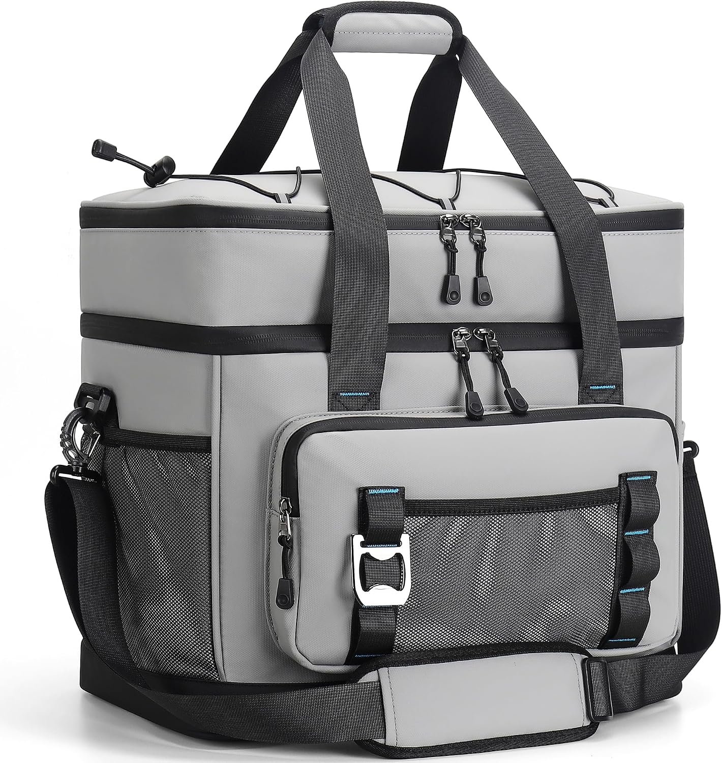 Soft Sided Cooler Bag – 60 Cans, Double-Decker, Leak-Proof, Waterproof, Insulated, Collapsible Cooler for Beach Camping Travel Picnic, Heavy Duty Large Capacity Portable Ice Chest