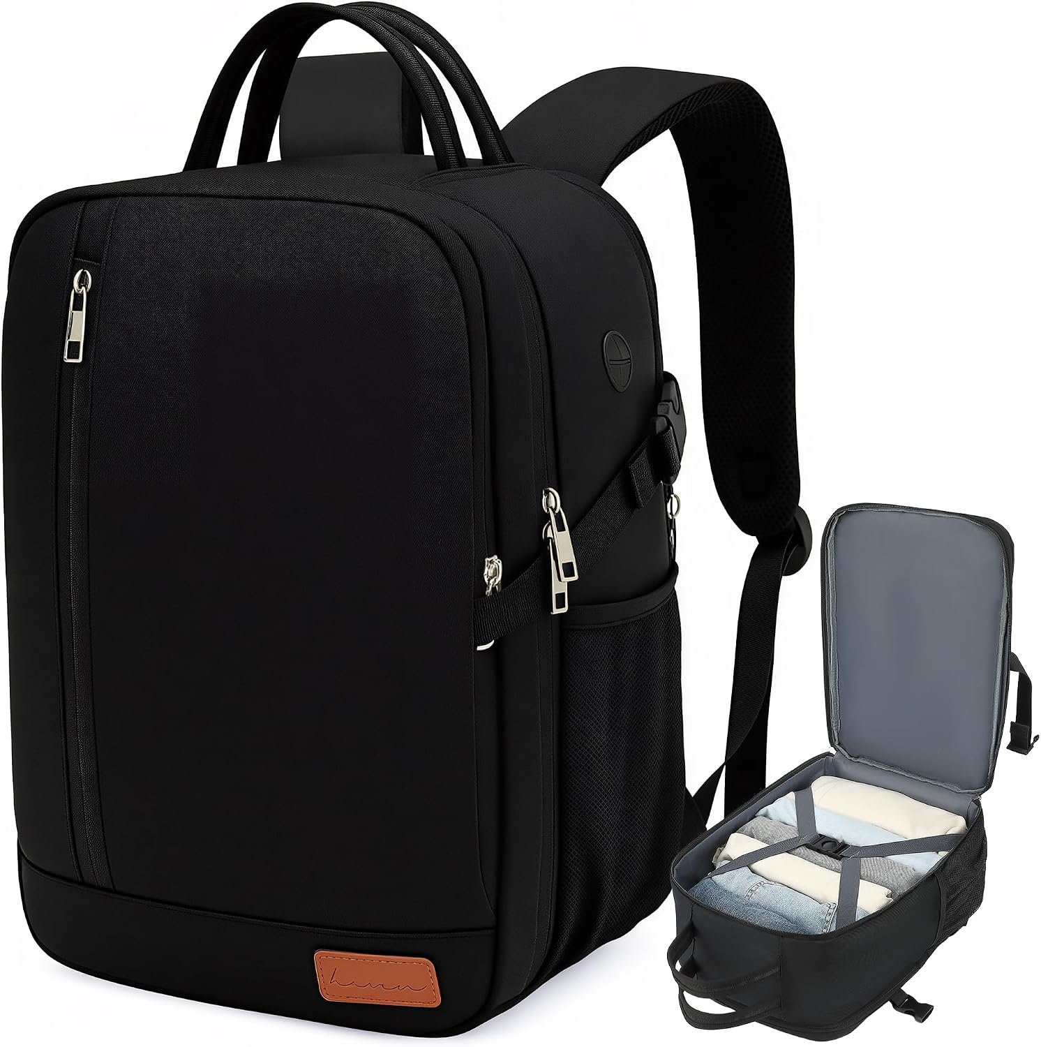 Lossga Travel Backpack, 18x14x8 Spirit Airlines Personal Item Travel Bag, Carry On Backpack Flight Aproved, Weekender Bags for Women and Men, 30L Water Resistant Lightweight Travel Backpacks