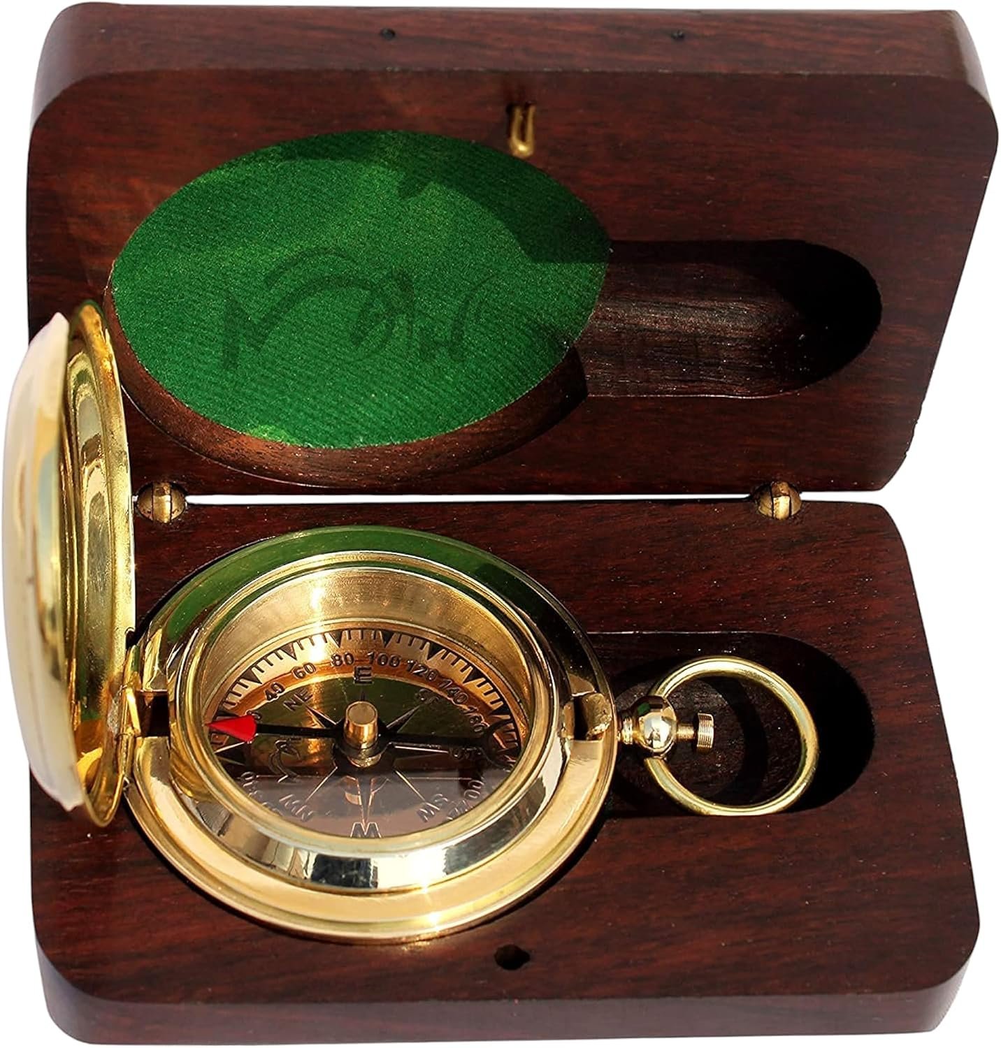 Brass Compass Gift – Push Button Compass Keepsake Gift for Son, Boys, Men, Graduation Gift, Birthday Gift Idea, Inspirational Motivational Gift for Him, Unique Gift Idea, Collectible Desk Decor