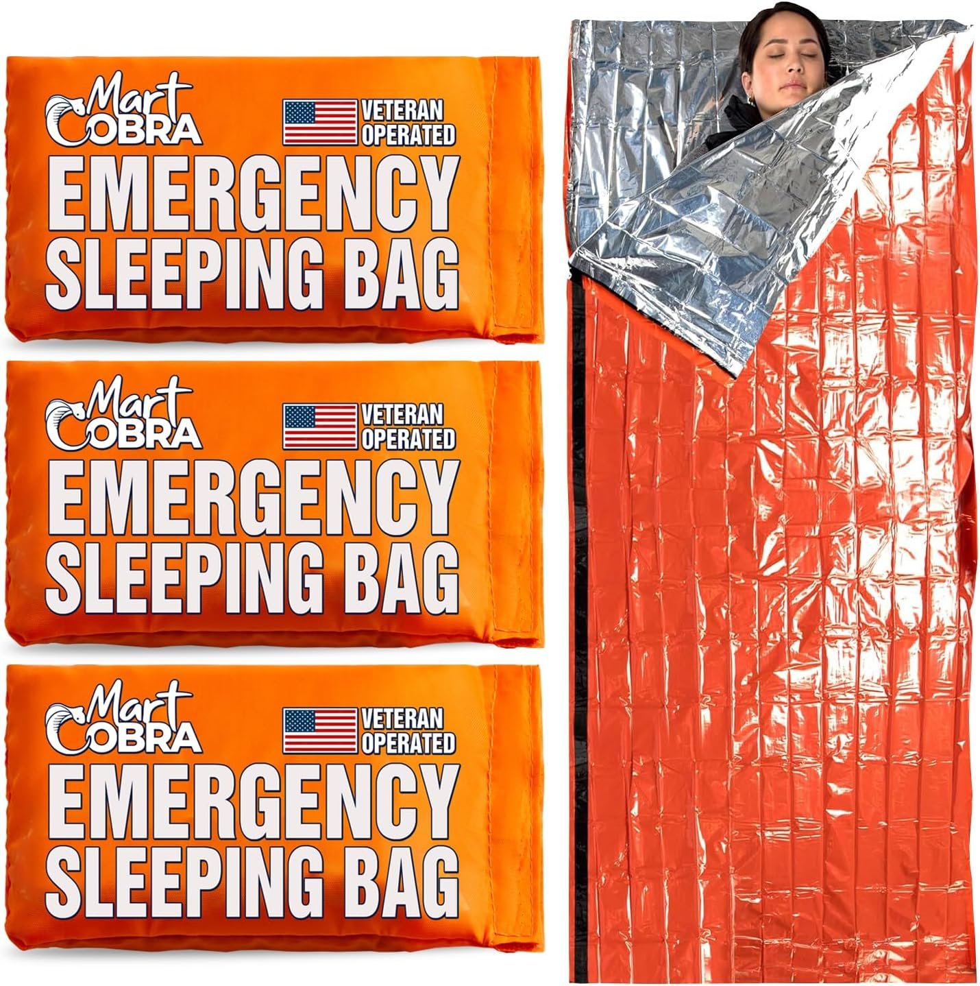 Emergency Sleeping Bag for Survival Gear and Supplies Life Bivy Sack Waterproof Mylar Emergency Blankets for Survival Kit Car Camping Gear Hiking Tac Bivvy Go Bags Supplies Sleep Sacks Shelter