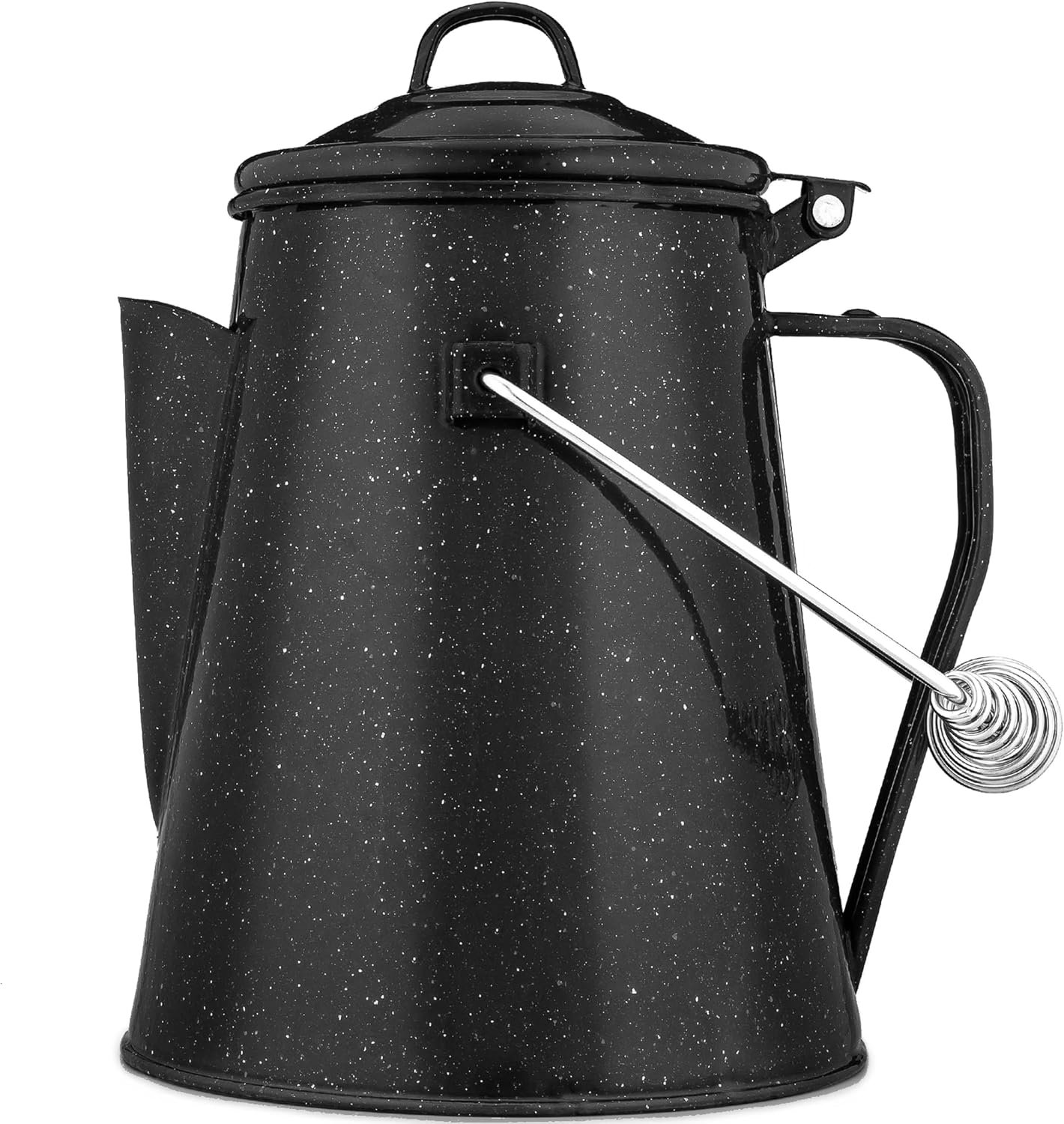 COLETTI Classic Camping Kettle 60 oz — Tea and Camp Kettle, NO Aluminum or Plastic, Ideal for Boiling Water [Black Enamel]