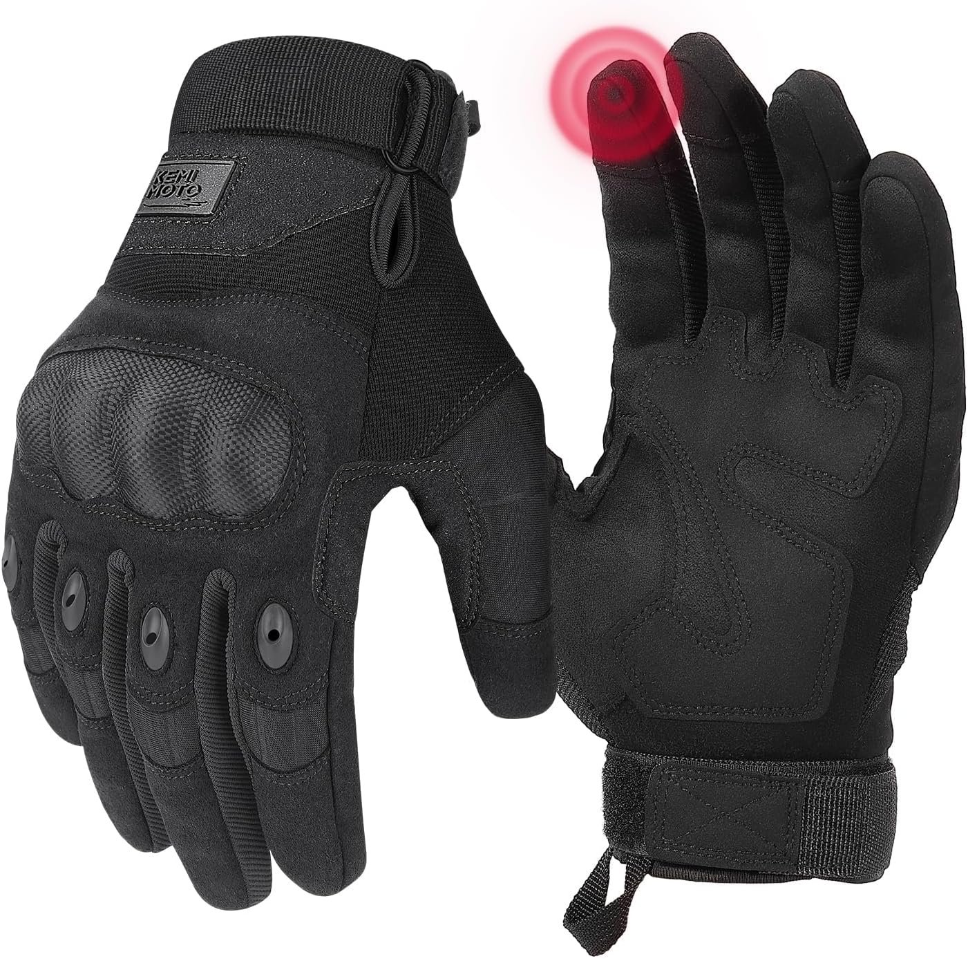 KEMIMOTO Tactical Gloves for Men, Touchscreen Motorcycle Gloves with Hard Shell & Palm Padding for Sports Motorcycle Cycling Tactical Airsoft Paintball Hunting Hiking Camping Climbing