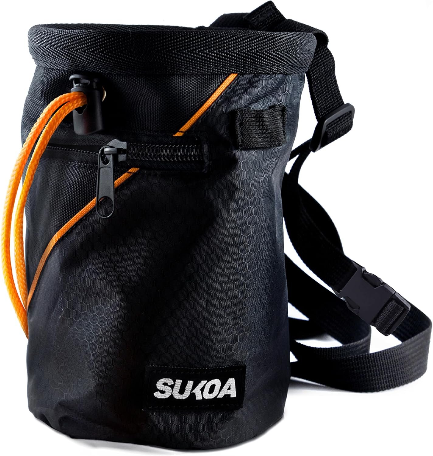 Chalk Bag for Rock Climbing – Rock Climbing Gifts Gear Accessories – Quick-Clip Belt, Large Zippered Pockets & Brush Holder – Weight Lifting, Gym, Bouldering, Disc Golf, Wall, Rock Climbing Chalk Bag
