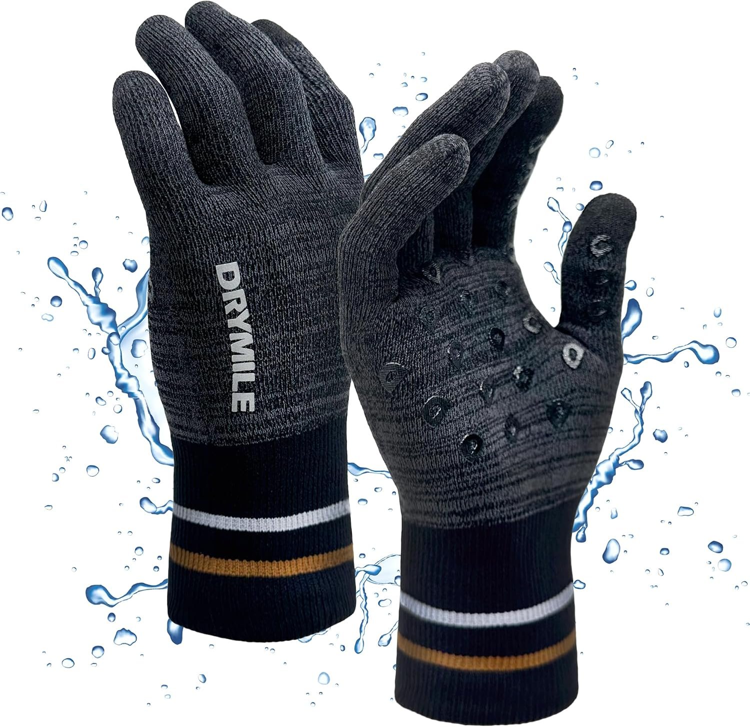 DRYMILE HYLA Waterproof Dexterity Gloves – All-Weather Wool Blend Gloves for Men & Women – Touchscreen & Non-Slip Grip – Hiking, Cycling, Fishing, Hunting & Work.