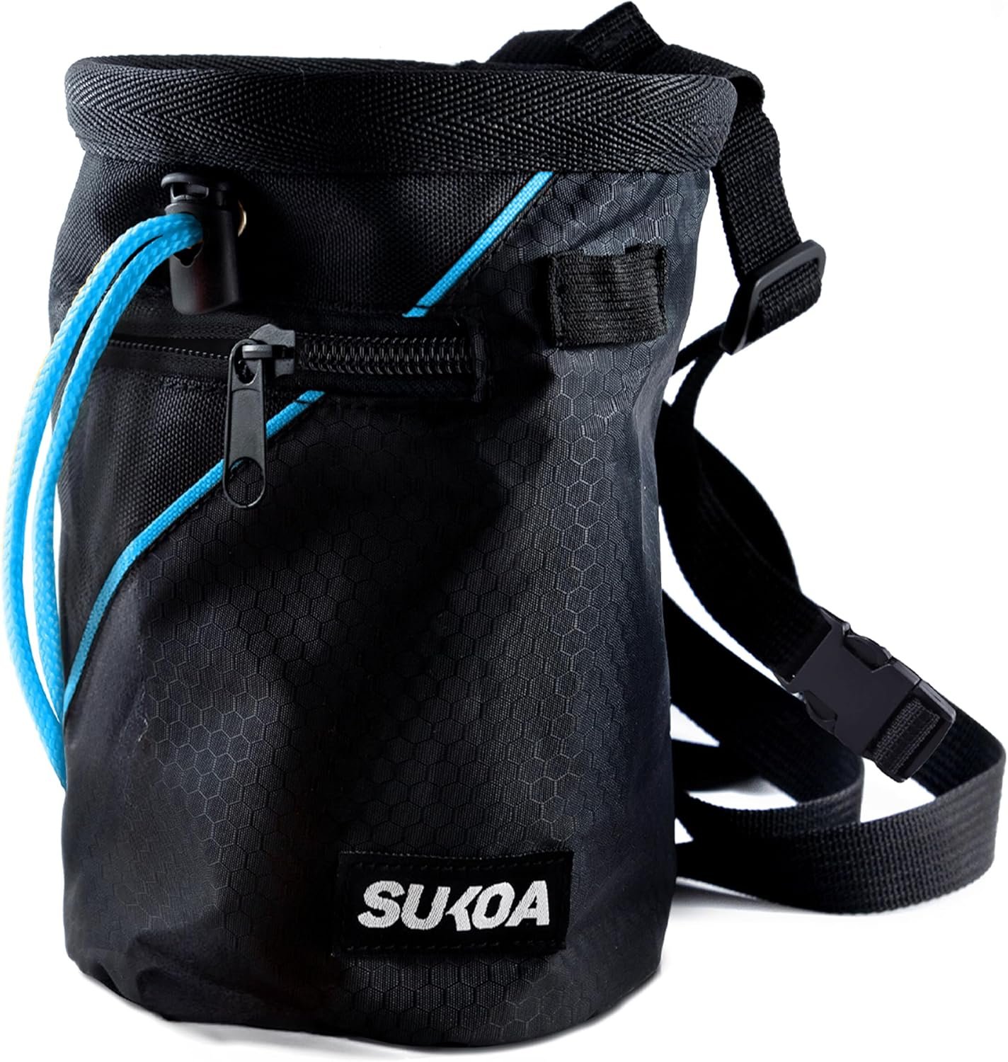 Chalk Bag for Rock Climbing – Rock Climbing Gifts Gear Accessories – Quick-Clip Belt, Large Zippered Pockets & Brush Holder – Weight Lifting, Gym, Bouldering, Disc Golf, Wall, Rock Climbing Chalk Bag