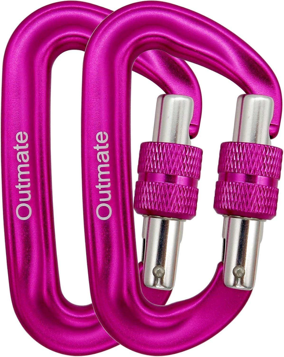 12kN 3.2″x2″ Heavy-Duty Carabiner Clips – Durable, Lightweight Aluminum Alloy Carabiners for Hiking, Camping, Keychains, Dog Leashes, Hammocks & More