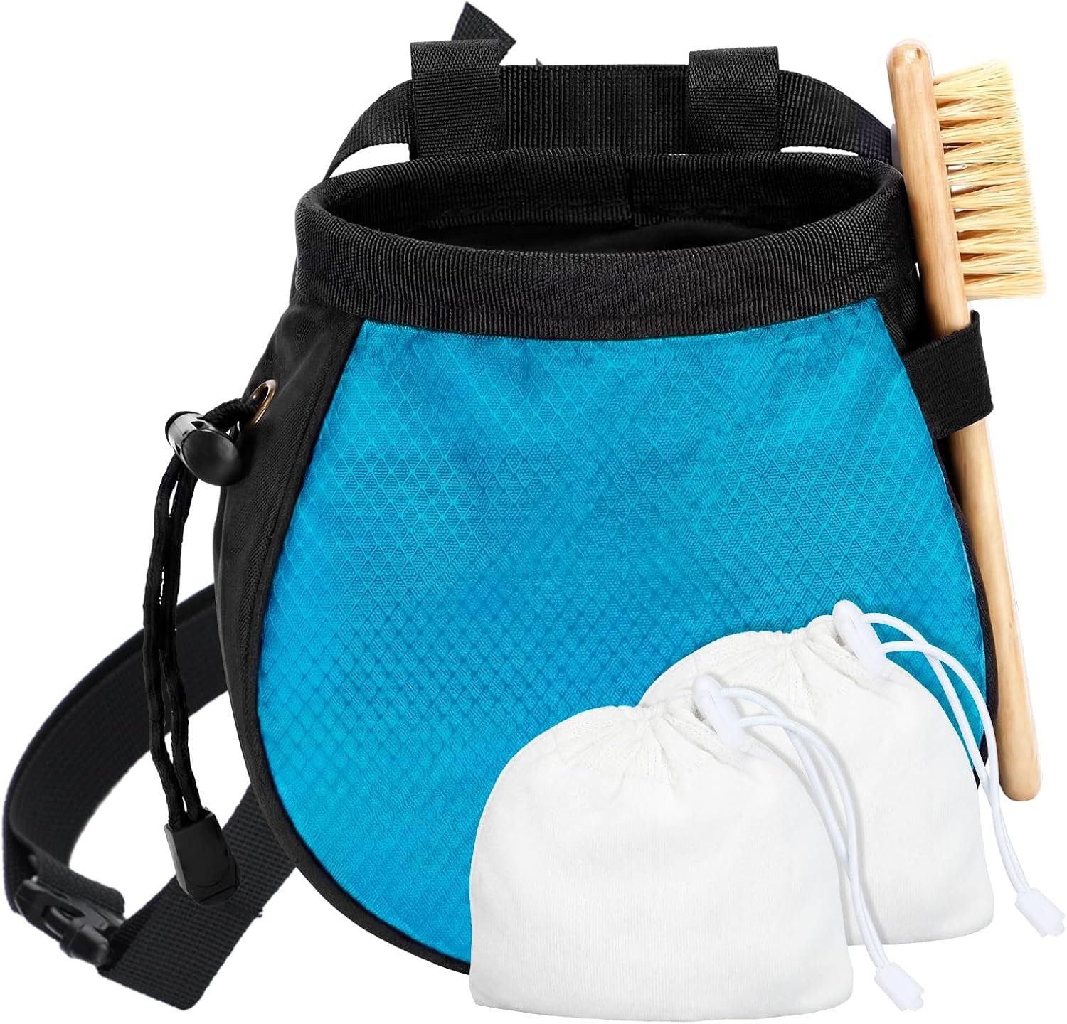 Shappy 4 Pcs Climbing Chalk Bag Set Includes Chalk Bag, Brush and Ball Pouch with Adjustable Belt Waterproof Rock Equipment for Climbing, Gymnastics, Weight Lifting, Bouldering and More