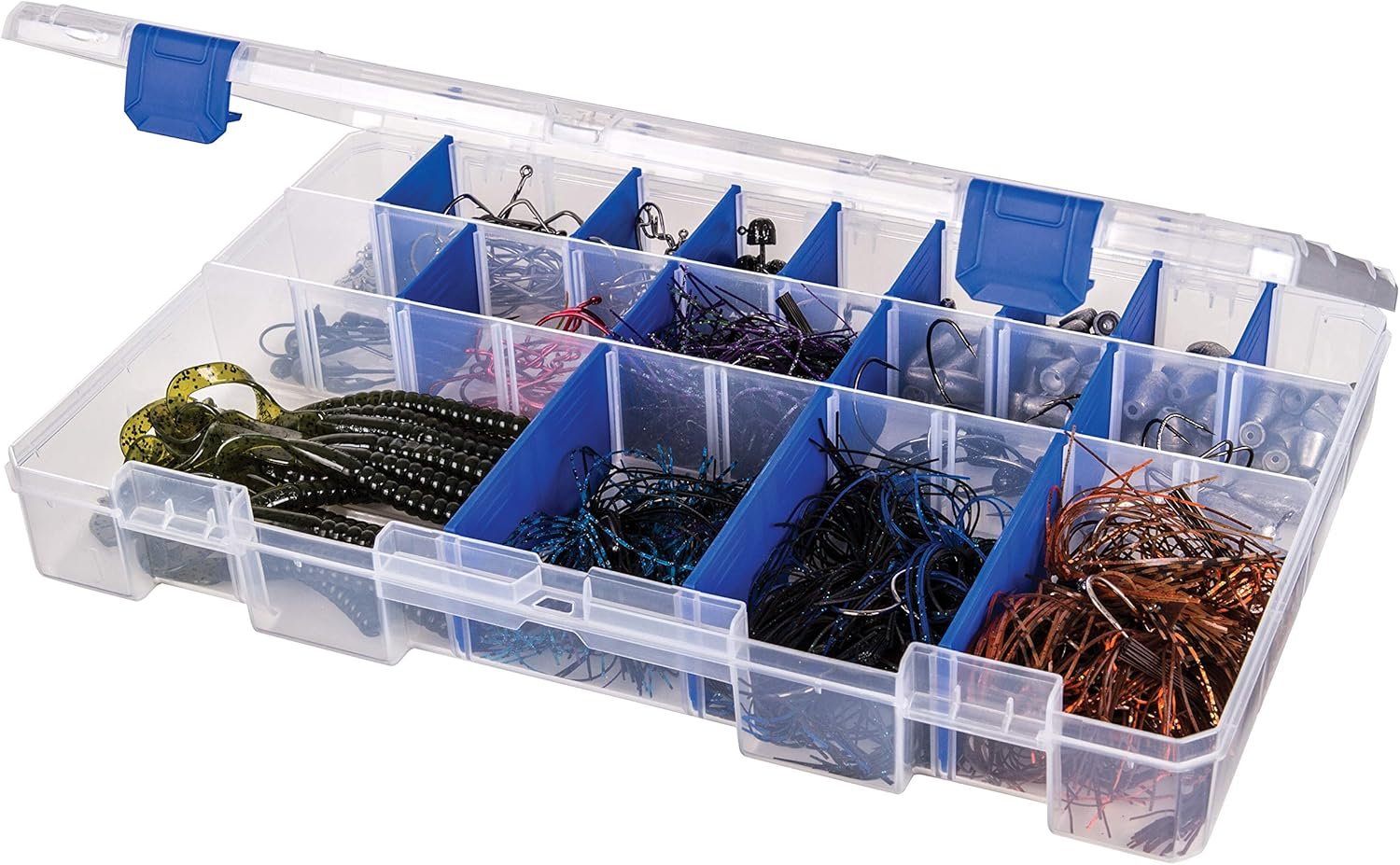Flambeau Outdoors 5003 Fishing – Includes 15 Dividers, 25 Compartments, Clear Fishing Lure Organizer, Tuff Tainer with Zerust Anti-Rust Dividers – 14.25″ x 9.12″ x 2″