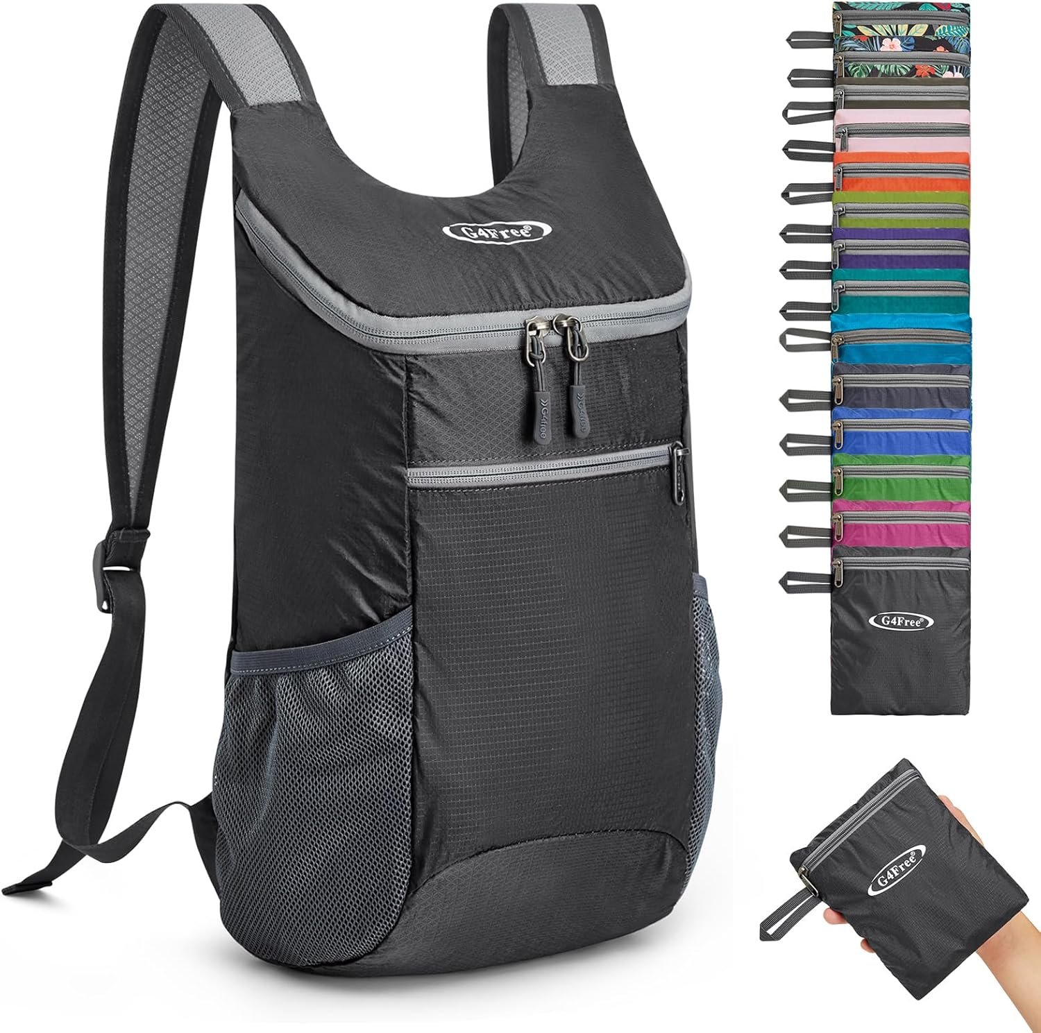 G4Free 11L Lightweight Packable Hiking Backpack, Nylon Small Foldable Daypack for Men Women, Mini Backpack Designed for Daily Hiking, Travel, Cycling