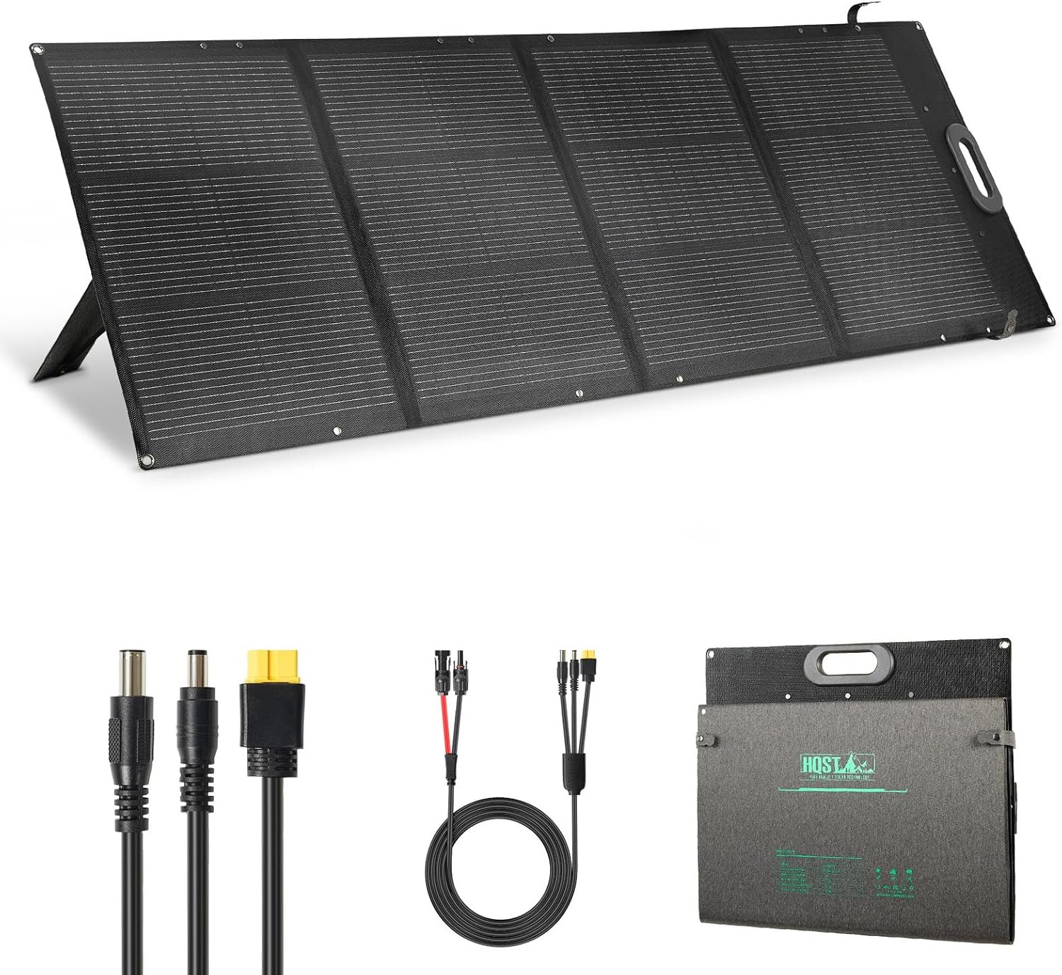HQST 200W Ultra-Light Portable Solar Panel for Power Station & Solar Generator, 25% High Efficiency N-Type Solar Charger, IP67 Waterproof, Foldable with Kickstands for Camping, RV, Off-Grid, Emergency