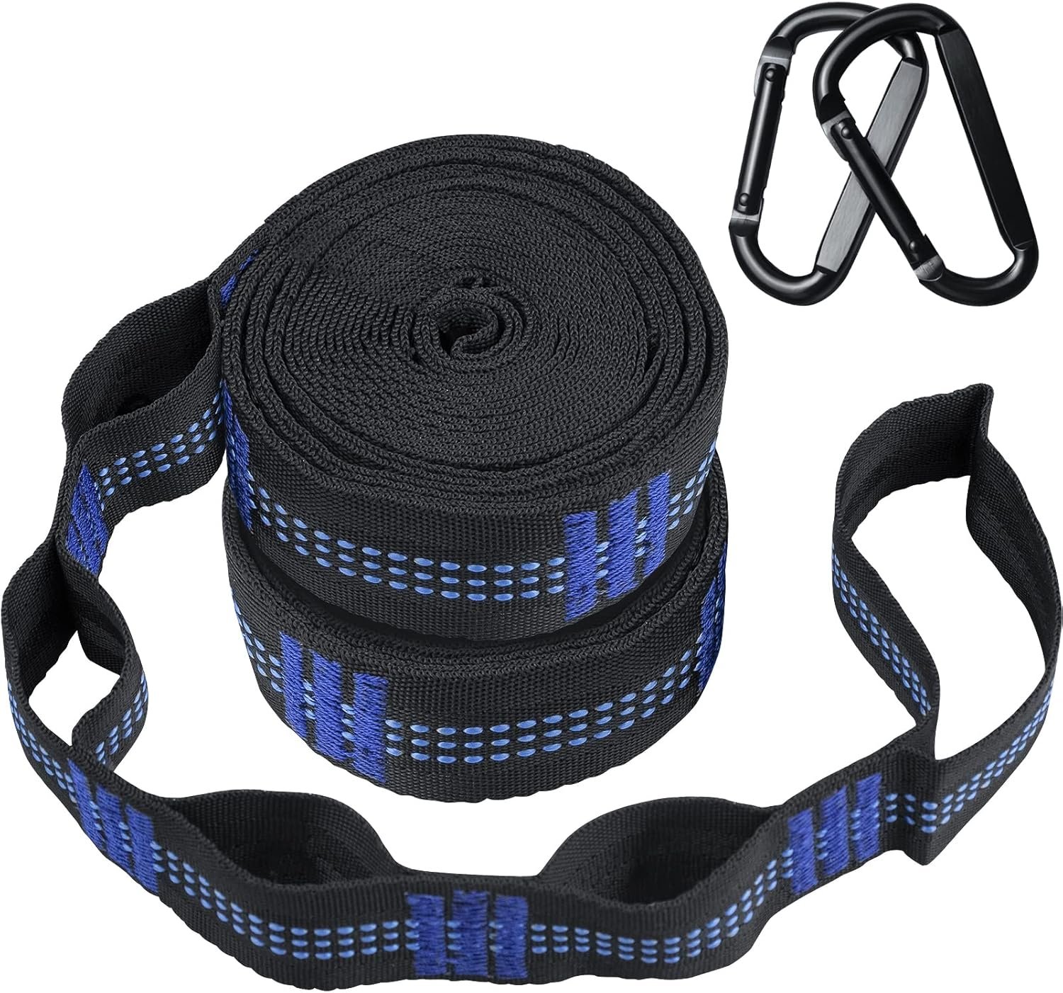 Hammock Straps – Camping Hammock Tree Straps Set, 20 ft Long Combined, 30+2 Loops, 2000 LBS Heavy Duty Strap for Hammock Suspension System Kit